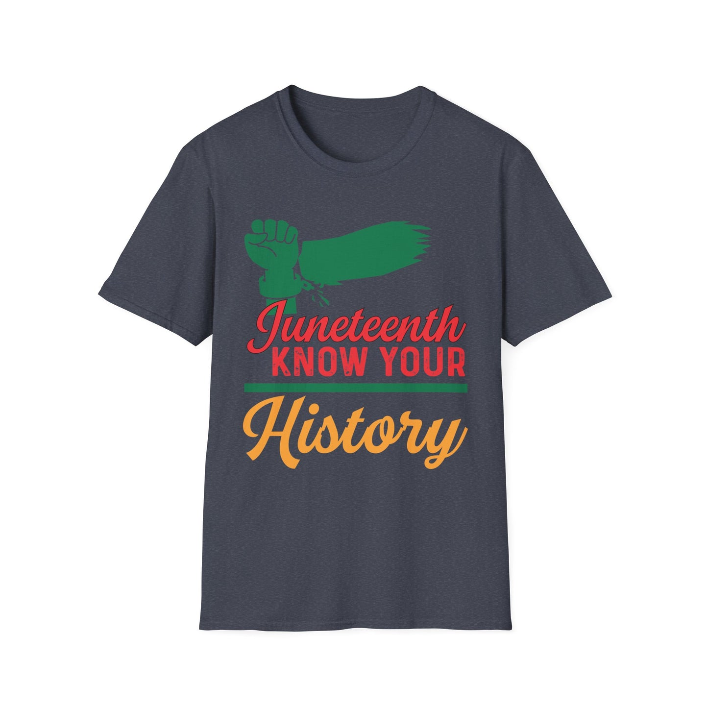 Unisex Softstyle T-Shirt - Juneteenth Know Your History, Comfortable Tee, Black History Month Gift, Celebration Shirt, Family Reunion Attire