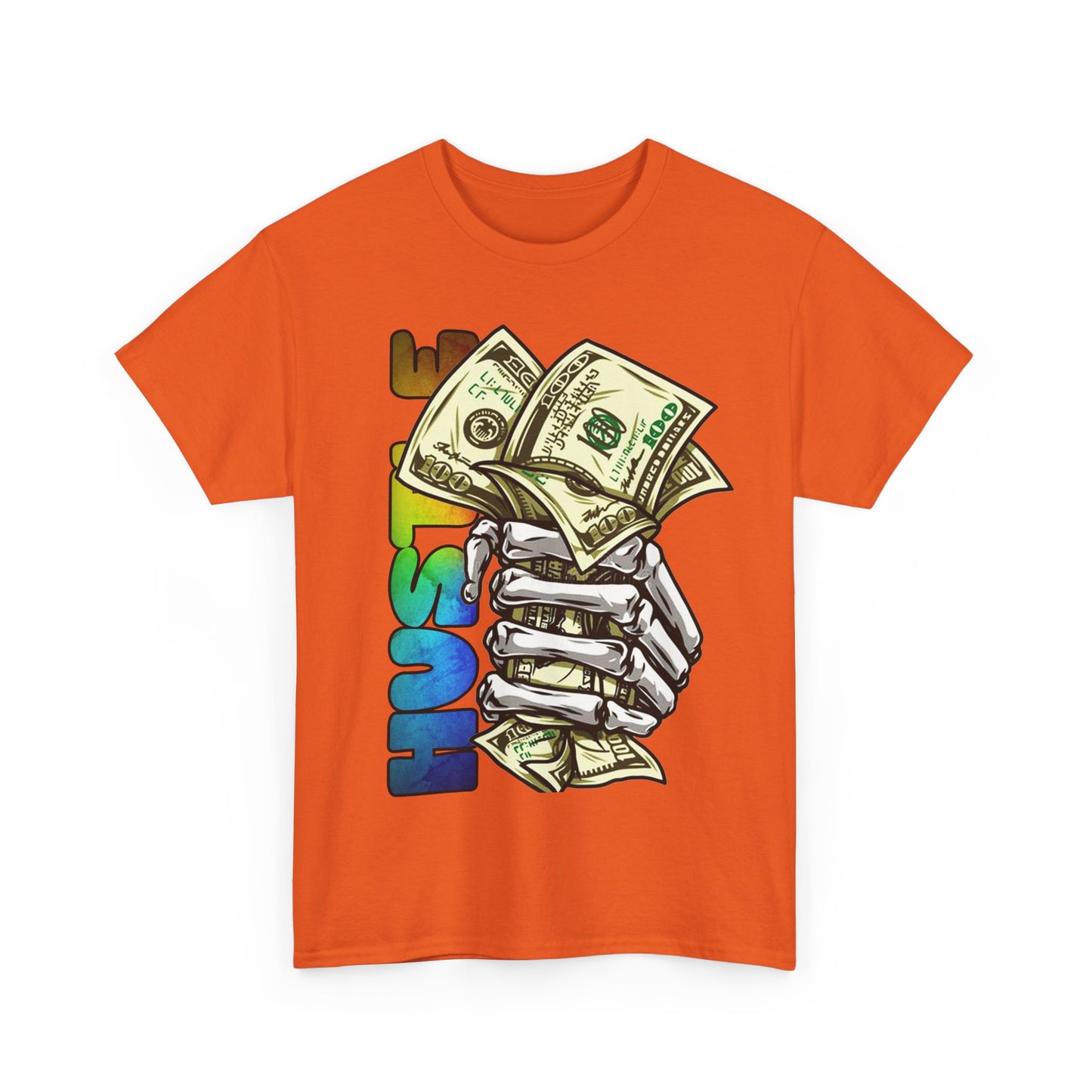 Unisex Heavy Cotton Tee - 'Hustle' Graphic Tee with Money Design