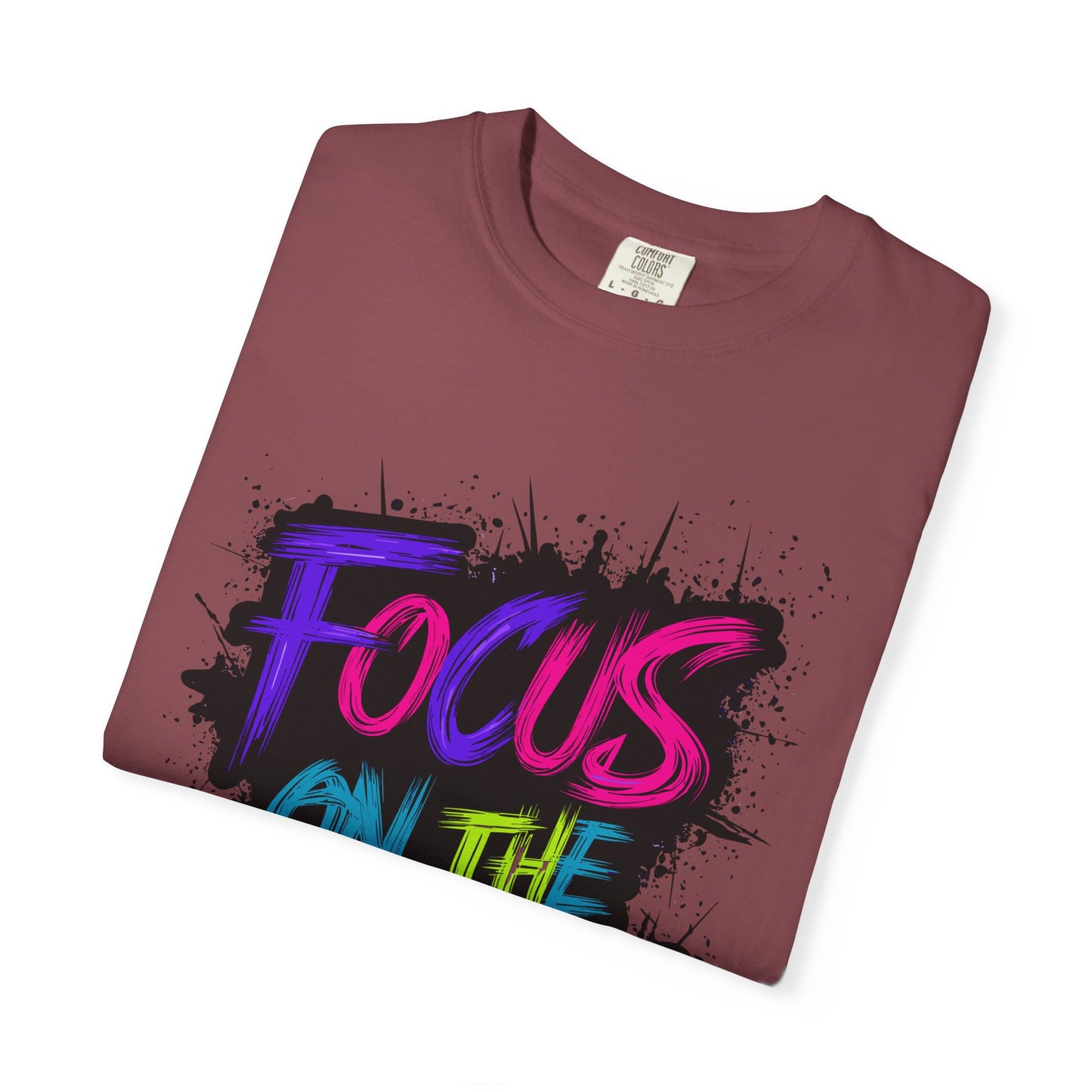 Vibrant Inspirational T-Shirt - Focus on the Goals - Unisex Motivational Tee, Goal Setting Shirt, Fitness Reminder, Gift for Dreamers