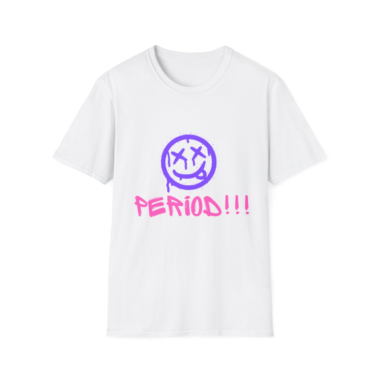 Vibrant Graphic Tee - 'PERIOD!!!' Unisex Softstyle T-Shirt, Trendy Casual Wear, Gift for Friends, Statement Tee, Everyday Comfort