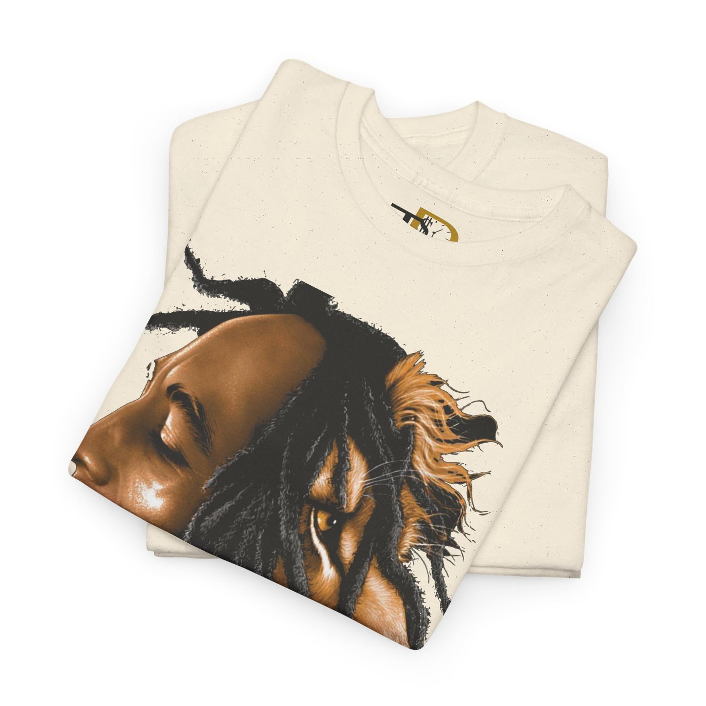 Unisex Heavy Cotton Tee - Inspiring Lion and Human Design