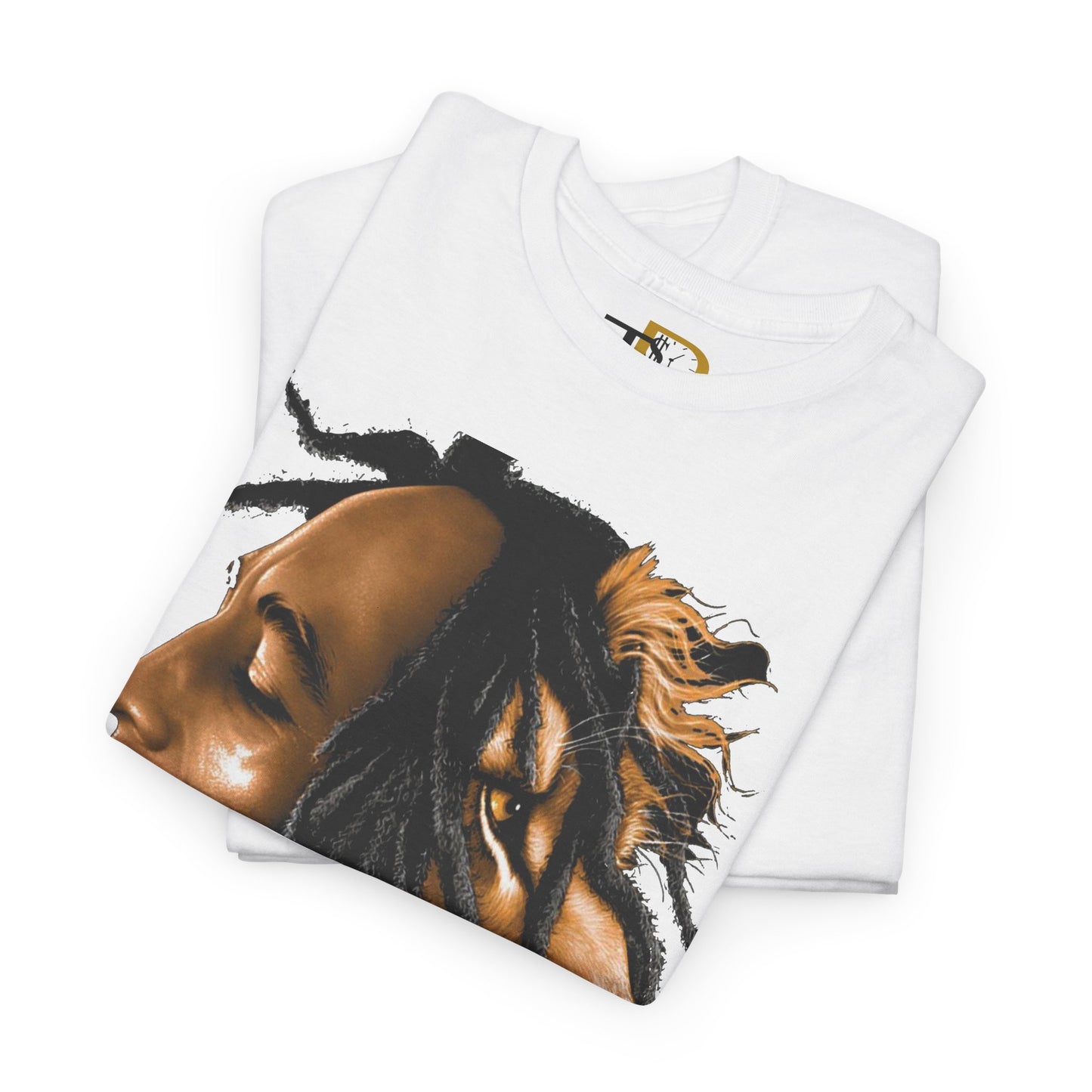 Unisex Heavy Cotton Tee - Inspiring Lion and Human Design