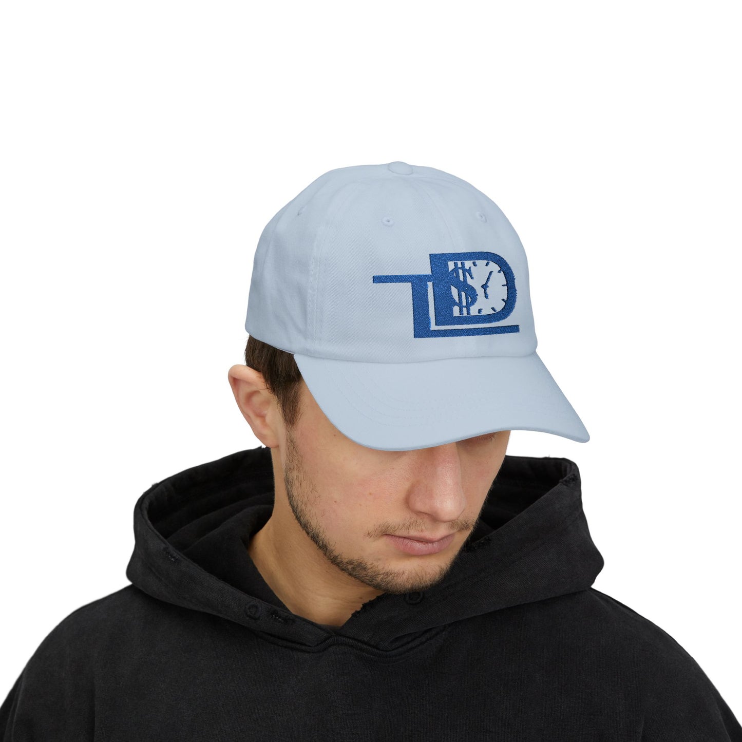 White Classic Dad Cap with Dollar Clock Design - Perfect for Gifting, Casual Outings, and Everyday Wear