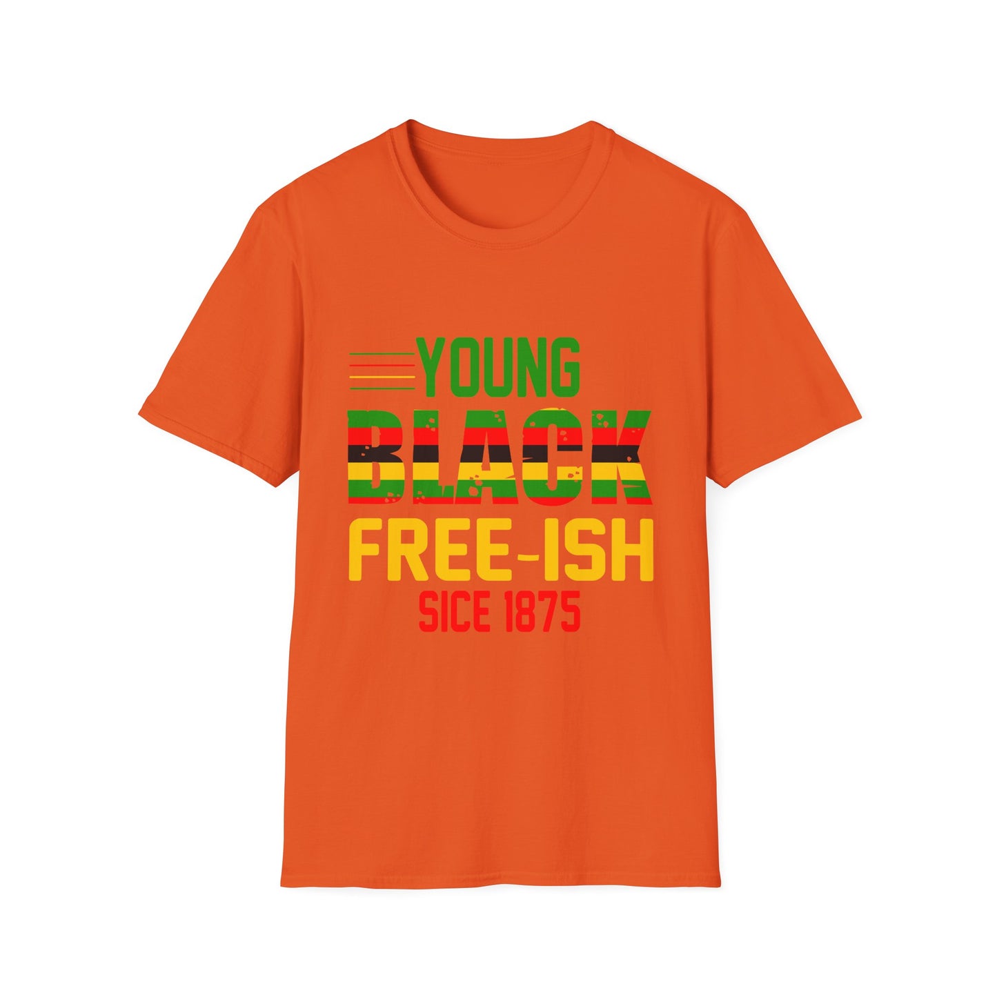 Young Black Free-Ish Unisex Softstyle T-Shirt, Celebratory Tee, Cultural Pride Shirt, Equality Apparel, Ideal for Events & Gifts
