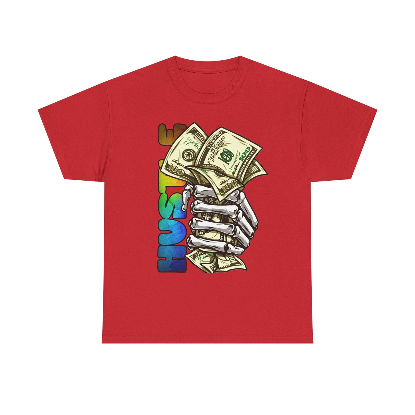 Unisex Heavy Cotton Tee - 'Hustle' Graphic Tee with Money Design