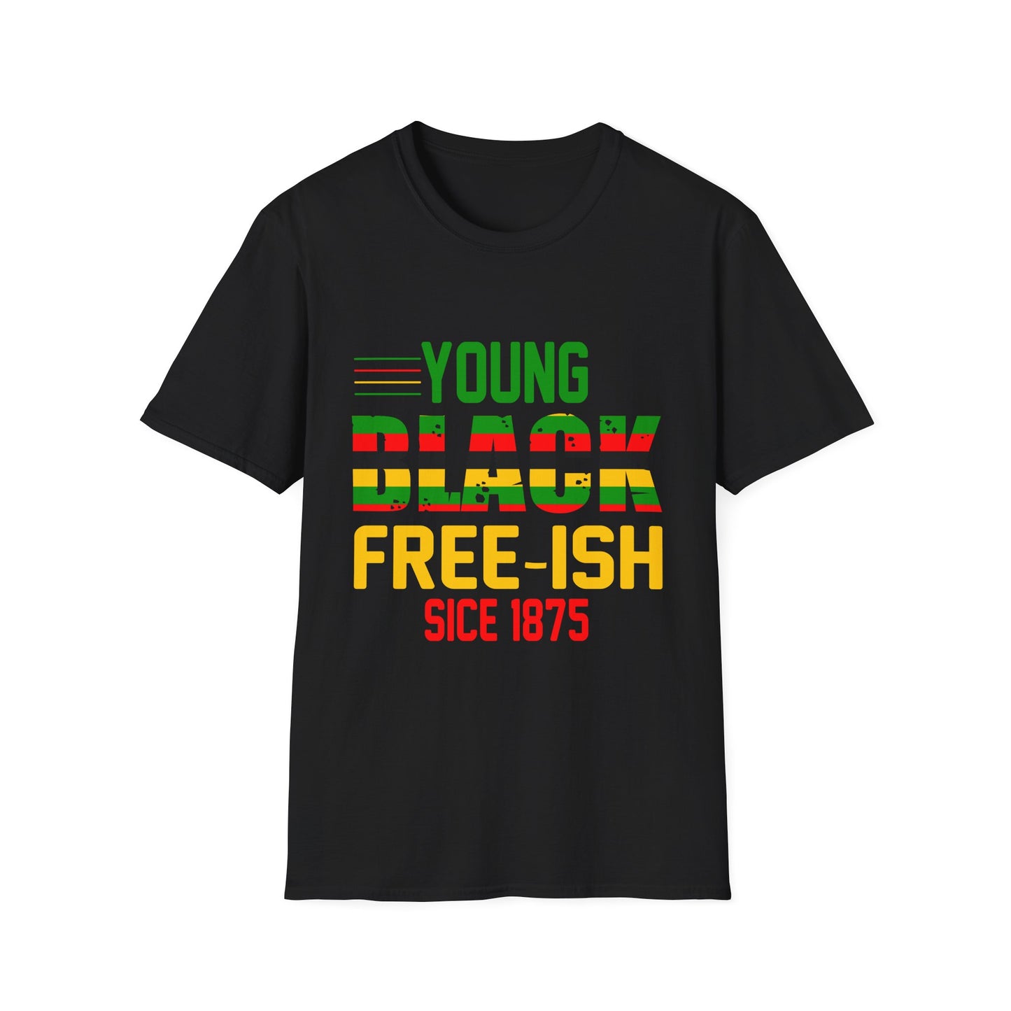 Young Black Free-Ish Unisex Softstyle T-Shirt, Celebratory Tee, Cultural Pride Shirt, Equality Apparel, Ideal for Events & Gifts