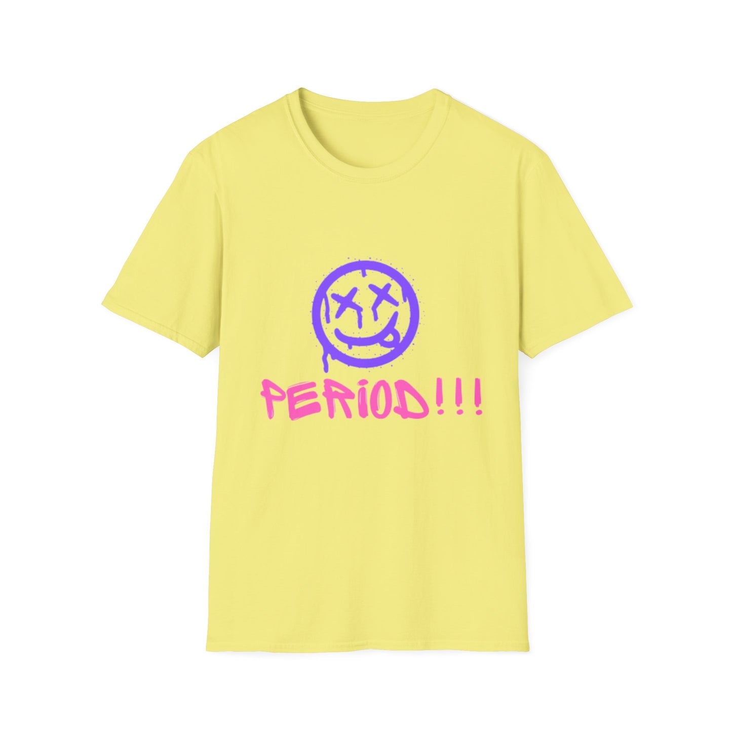 Vibrant Graphic Tee - 'PERIOD!!!' Unisex Softstyle T-Shirt, Trendy Casual Wear, Gift for Friends, Statement Tee, Everyday Comfort