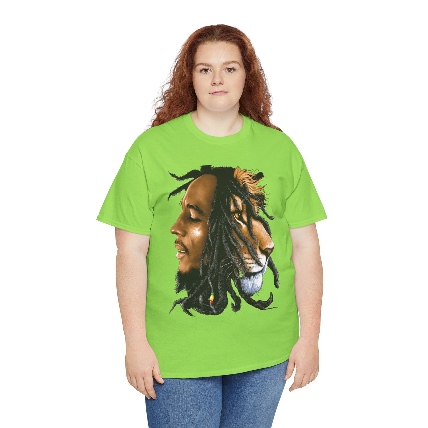 Unisex Heavy Cotton Tee - Inspiring Lion and Human Design