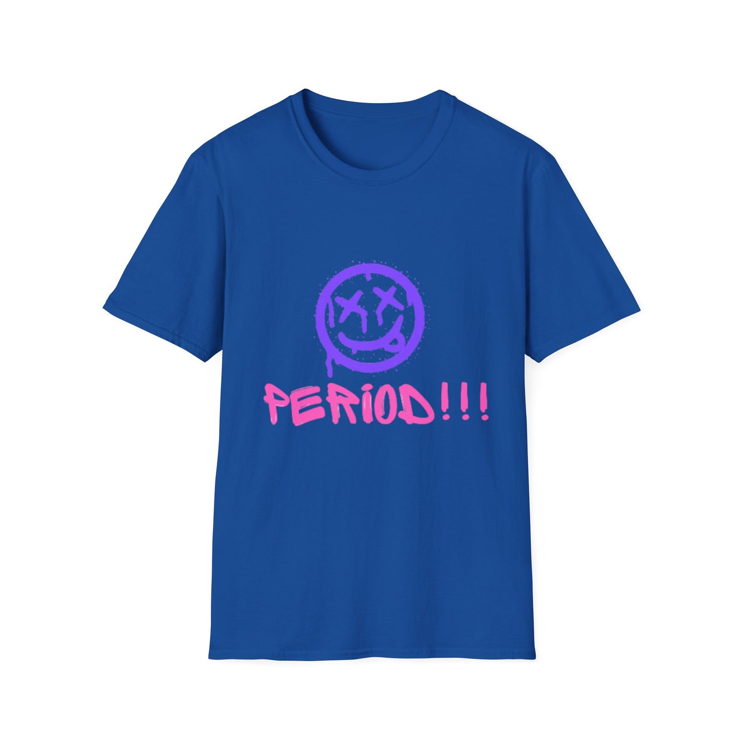 Vibrant Graphic Tee - 'PERIOD!!!' Unisex Softstyle T-Shirt, Trendy Casual Wear, Gift for Friends, Statement Tee, Everyday Comfort
