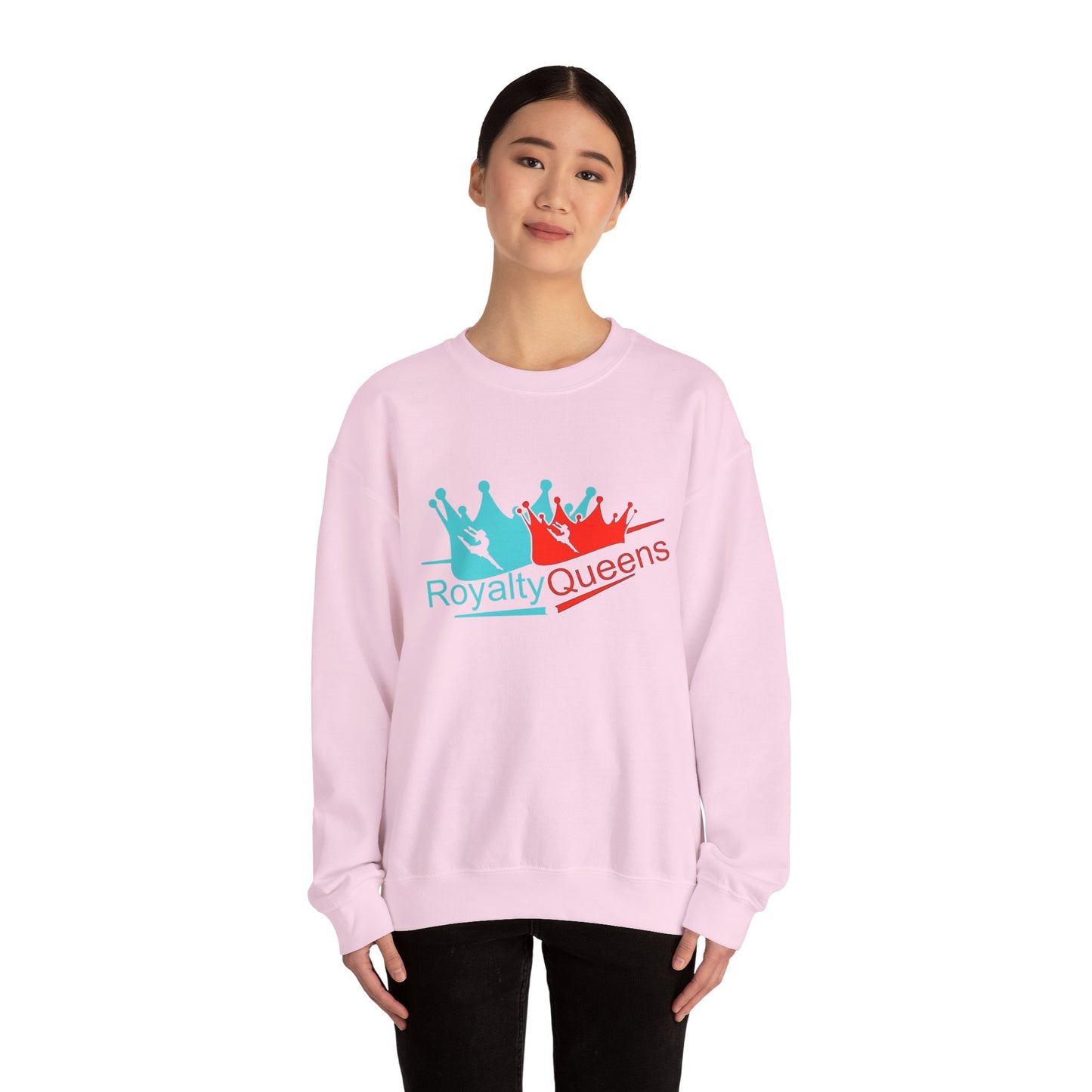 Crewneck Sweatshirt - "Royalty Queens" Colorful Crown Graphic