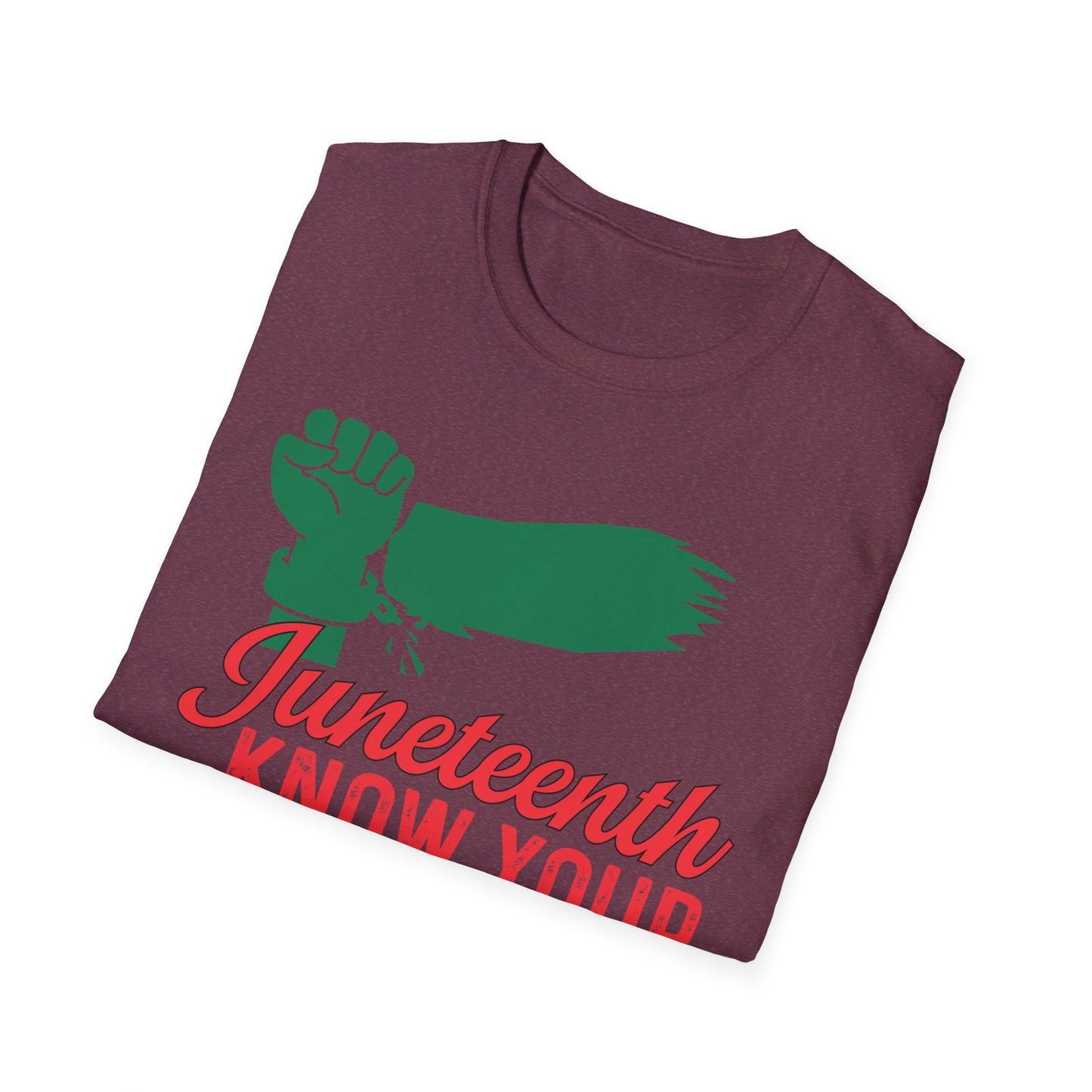 Unisex Softstyle T-Shirt - Juneteenth Know Your History, Comfortable Tee, Black History Month Gift, Celebration Shirt, Family Reunion Attire