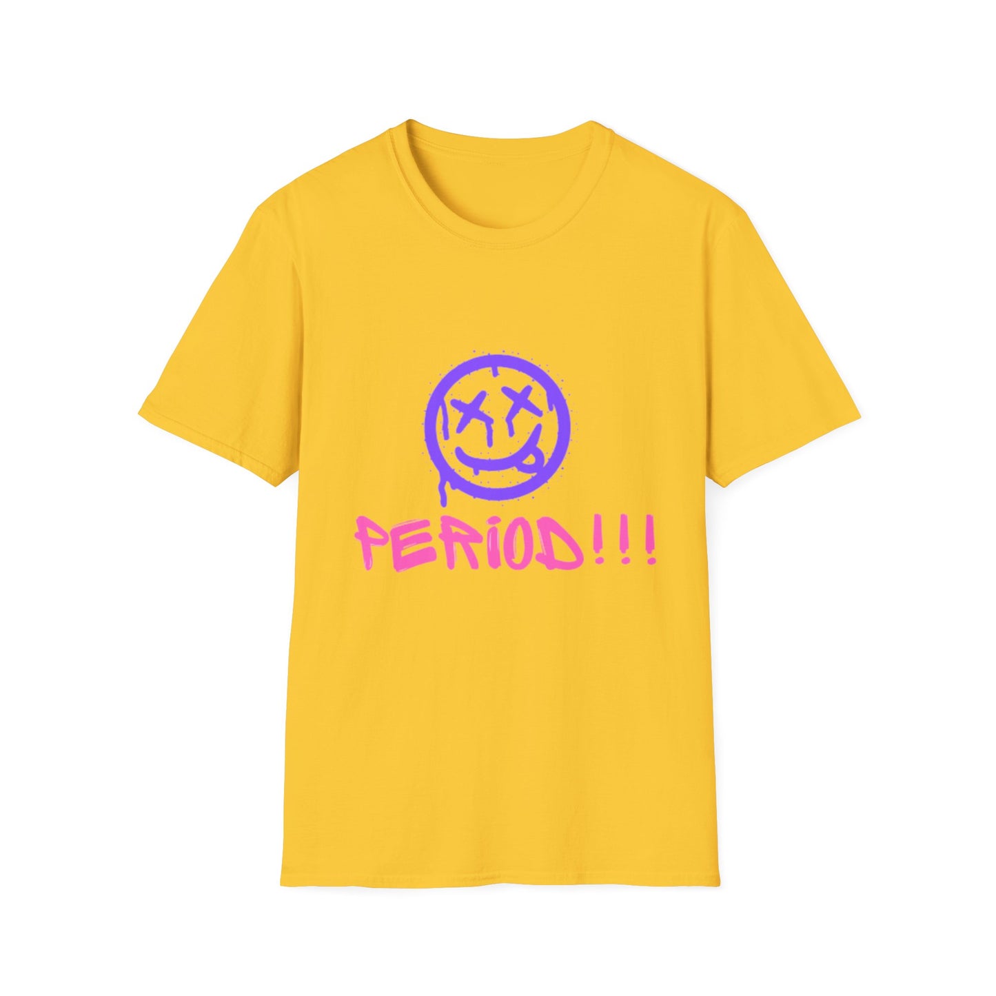 Vibrant Graphic Tee - 'PERIOD!!!' Unisex Softstyle T-Shirt, Trendy Casual Wear, Gift for Friends, Statement Tee, Everyday Comfort