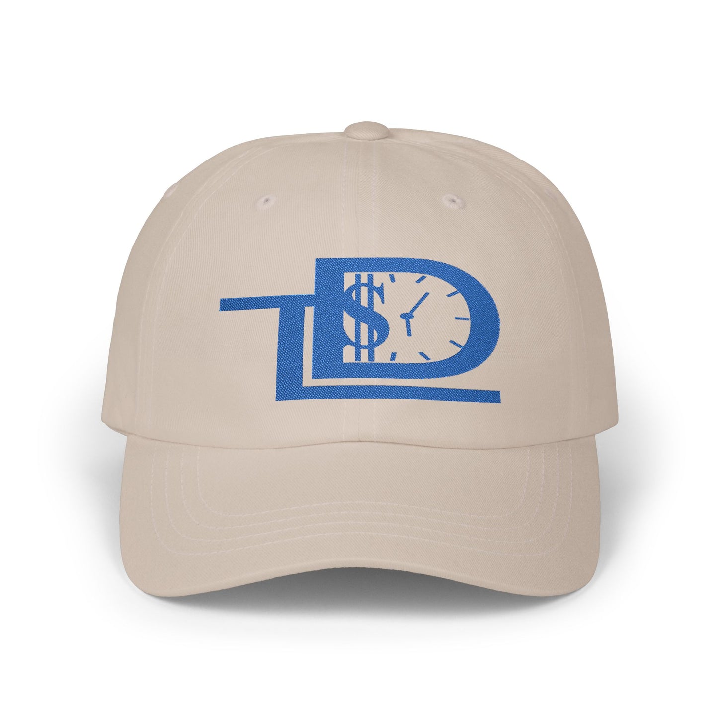 White Classic Dad Cap with Dollar Clock Design - Perfect for Gifting, Casual Outings, and Everyday Wear