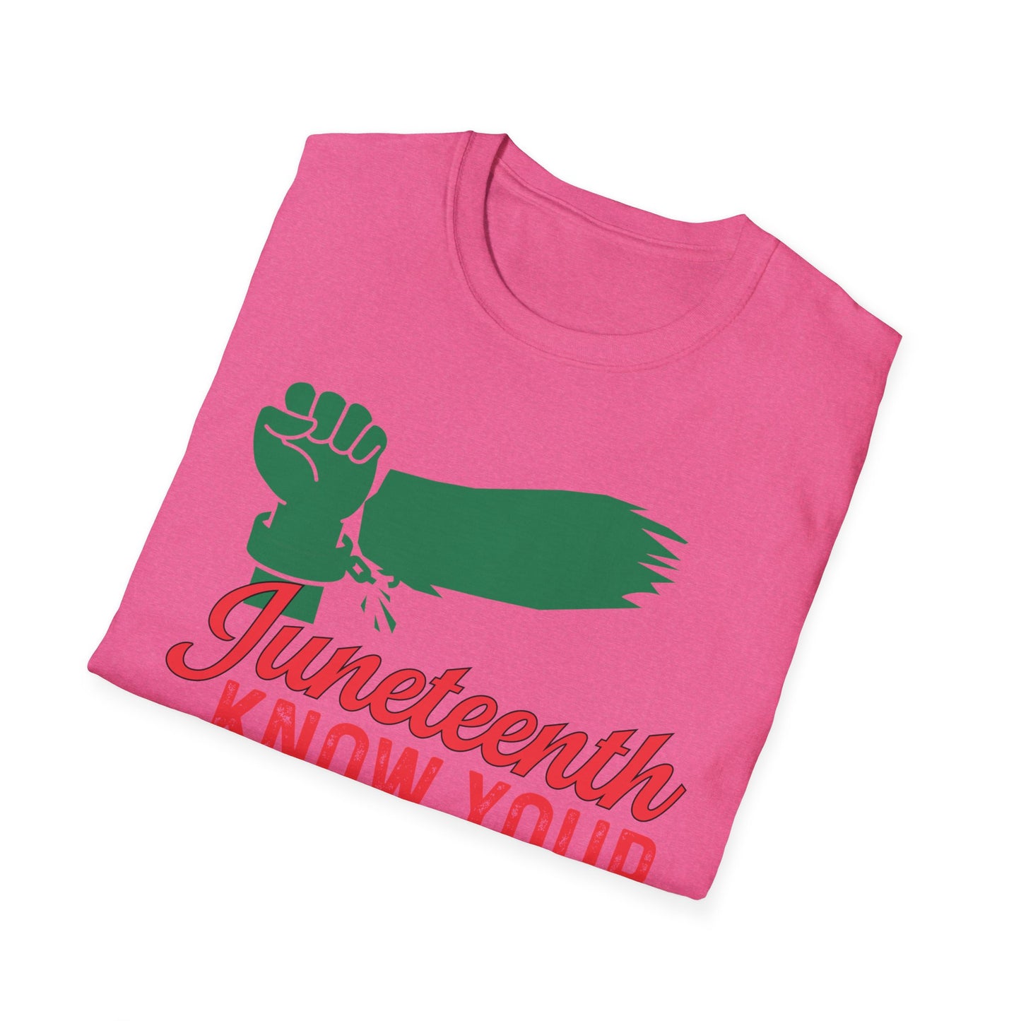 Unisex Softstyle T-Shirt - Juneteenth Know Your History, Comfortable Tee, Black History Month Gift, Celebration Shirt, Family Reunion Attire