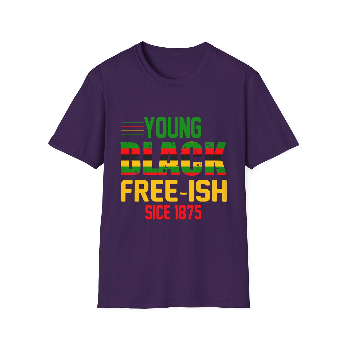 Young Black Free-Ish Unisex Softstyle T-Shirt, Celebratory Tee, Cultural Pride Shirt, Equality Apparel, Ideal for Events & Gifts
