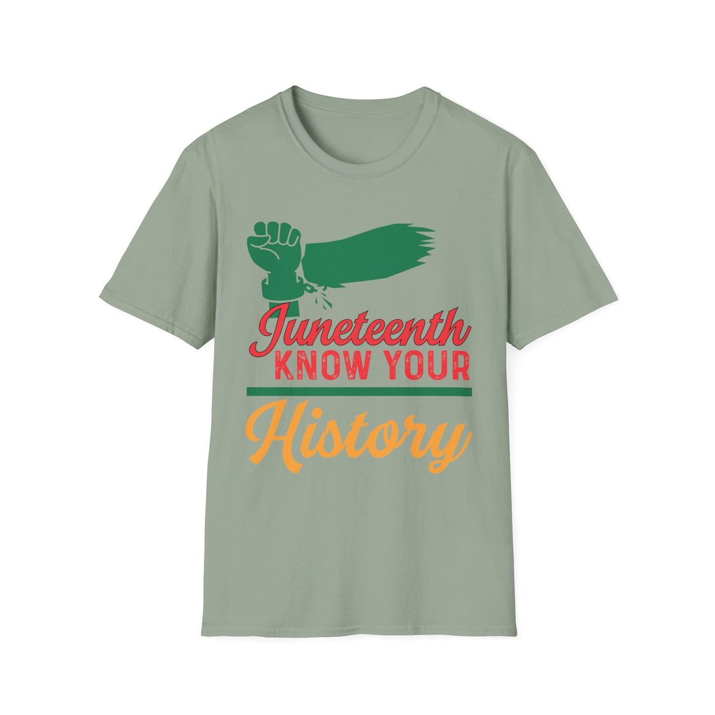 Unisex Softstyle T-Shirt - Juneteenth Know Your History, Comfortable Tee, Black History Month Gift, Celebration Shirt, Family Reunion Attire