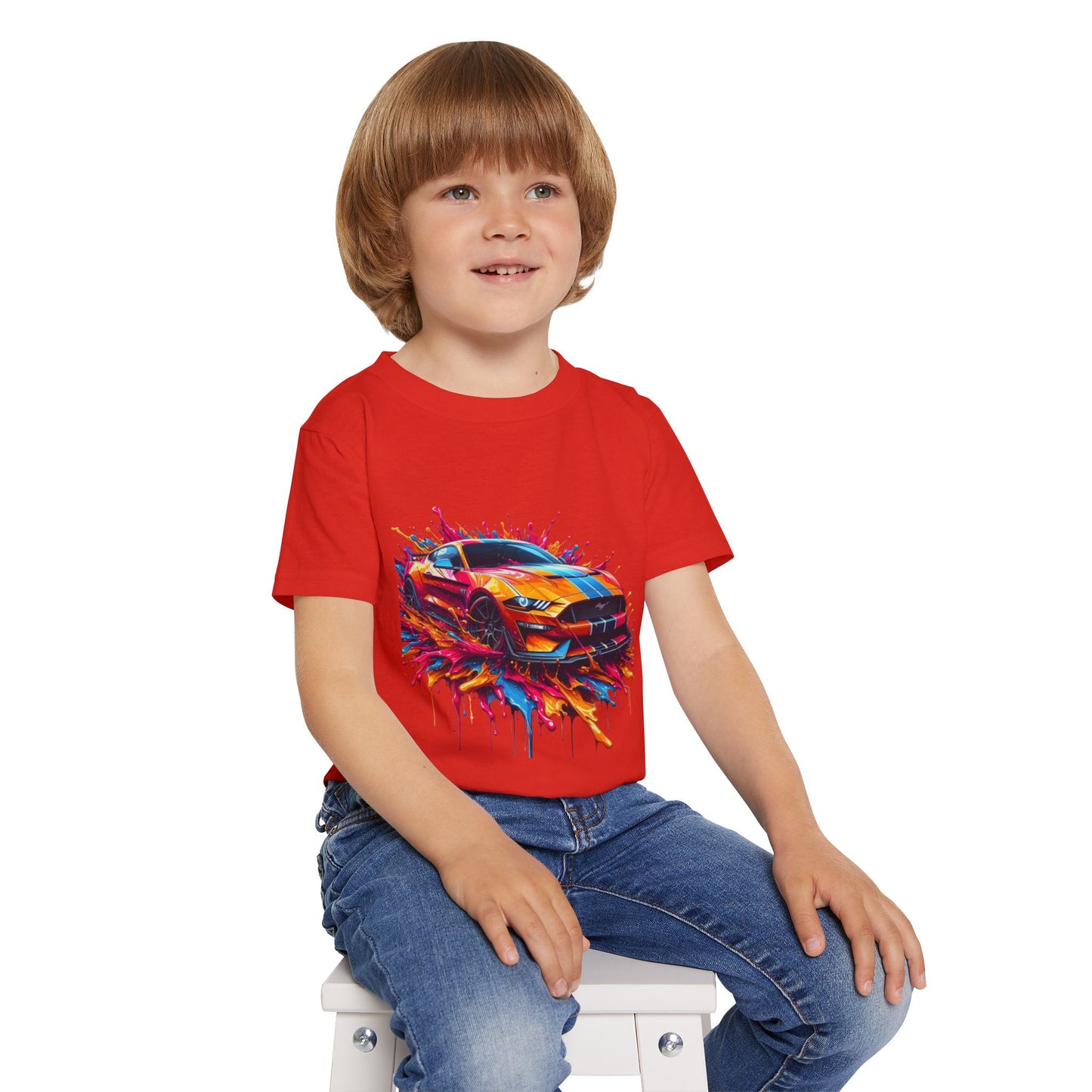 Vibrant Sports Car Toddler T-Shirt - Fun & Colorful Kids Tee