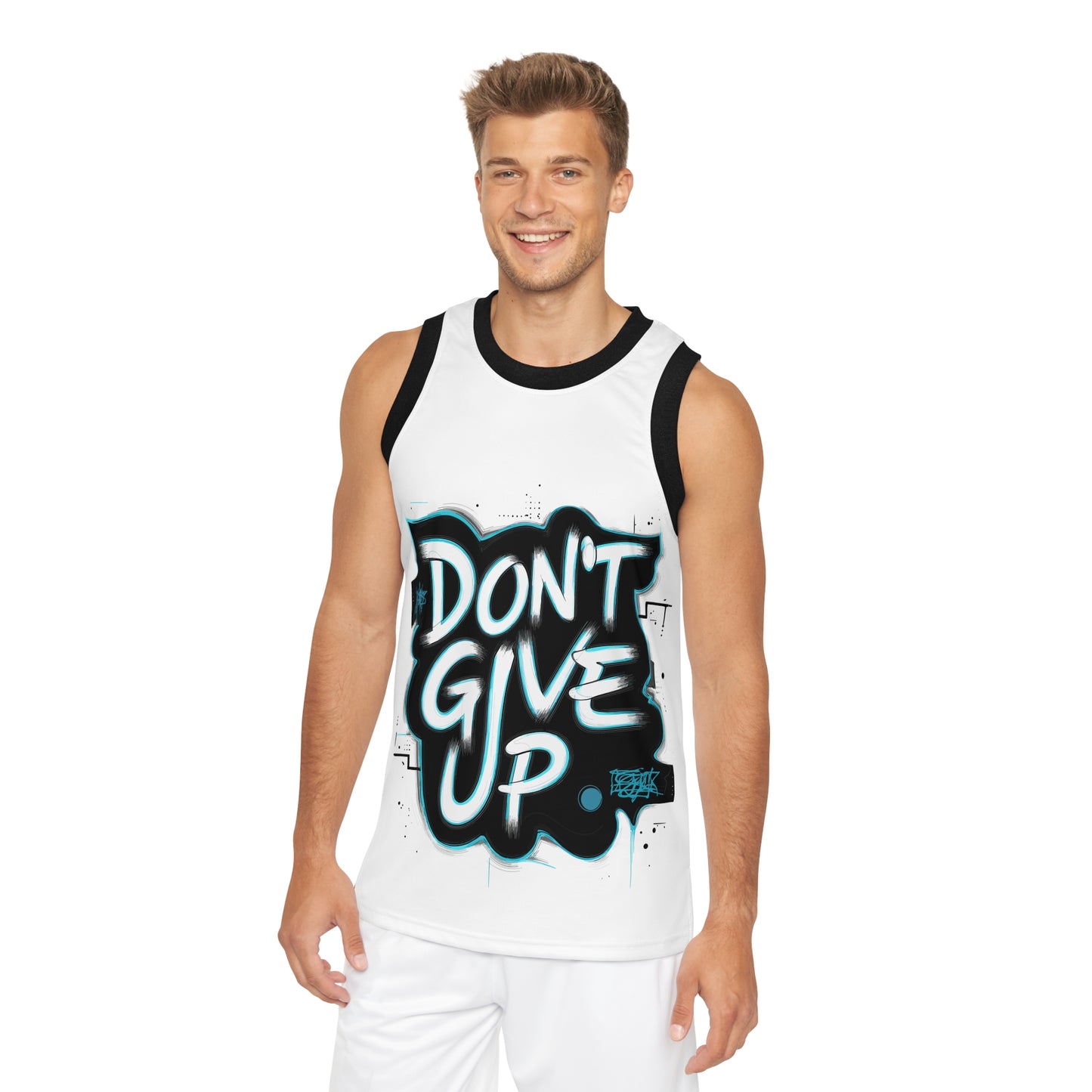 Unisex Basketball Jersey - Don't Give Up Motivation Tank, Sportswear for Athletes, Gift for Basketball Lovers, Fitness Apparel, Streetwear