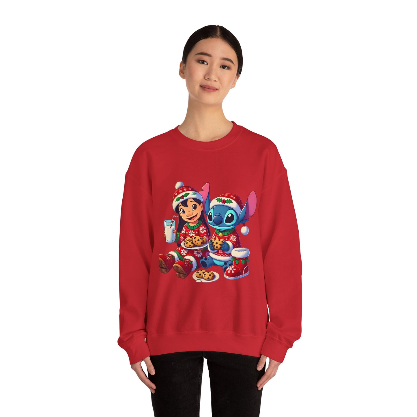 Holiday Character Sweatshirt — Cute Christmas Cookies & Milk Design