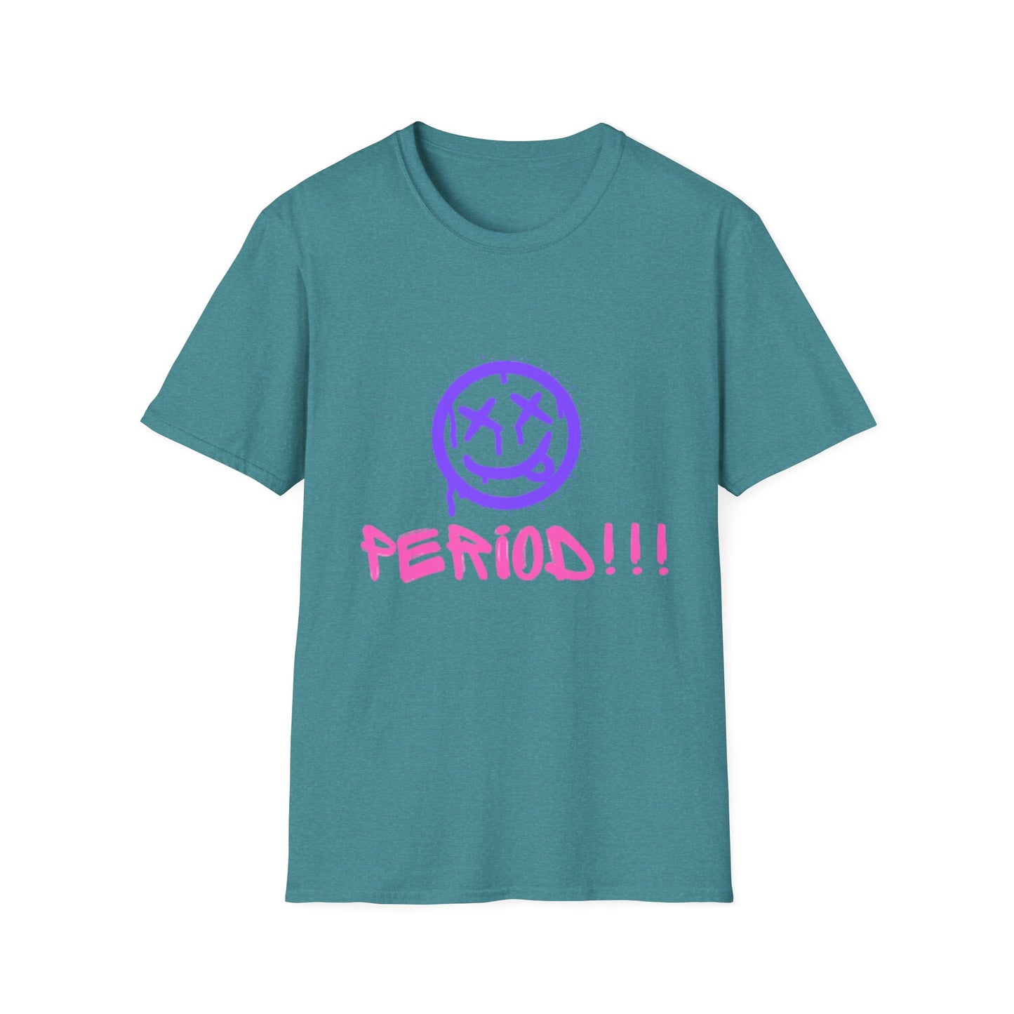 Vibrant Graphic Tee - 'PERIOD!!!' Unisex Softstyle T-Shirt, Trendy Casual Wear, Gift for Friends, Statement Tee, Everyday Comfort