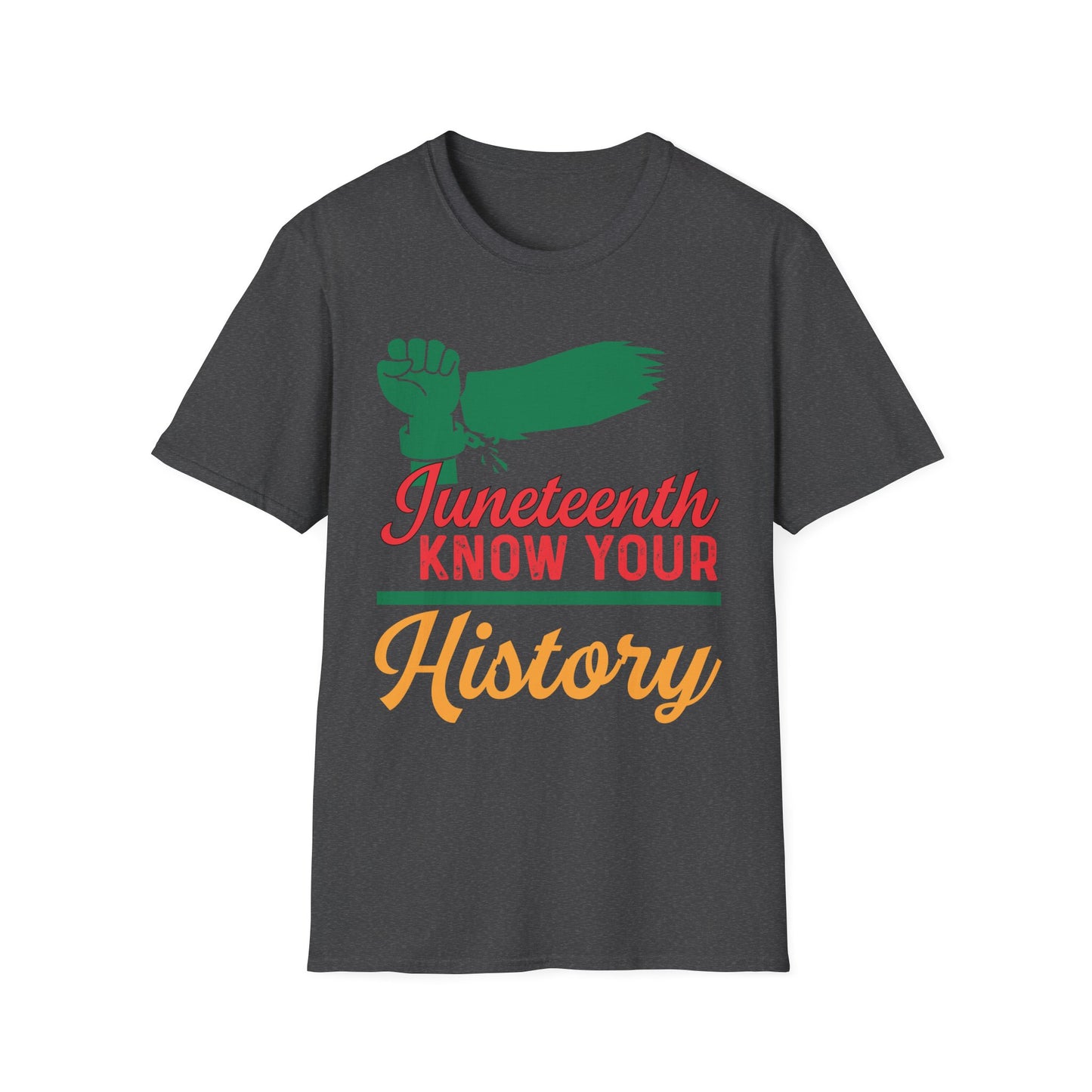 Unisex Softstyle T-Shirt - Juneteenth Know Your History, Comfortable Tee, Black History Month Gift, Celebration Shirt, Family Reunion Attire