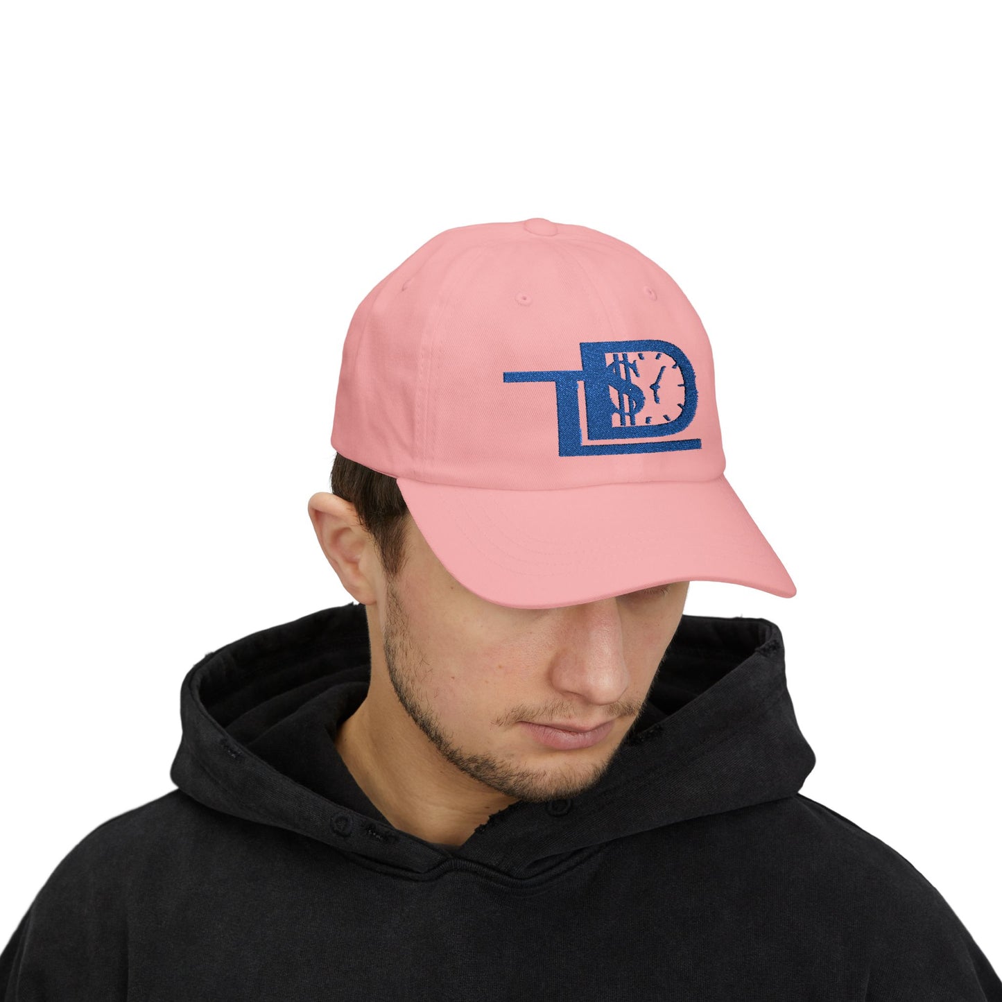 White Classic Dad Cap with Dollar Clock Design - Perfect for Gifting, Casual Outings, and Everyday Wear