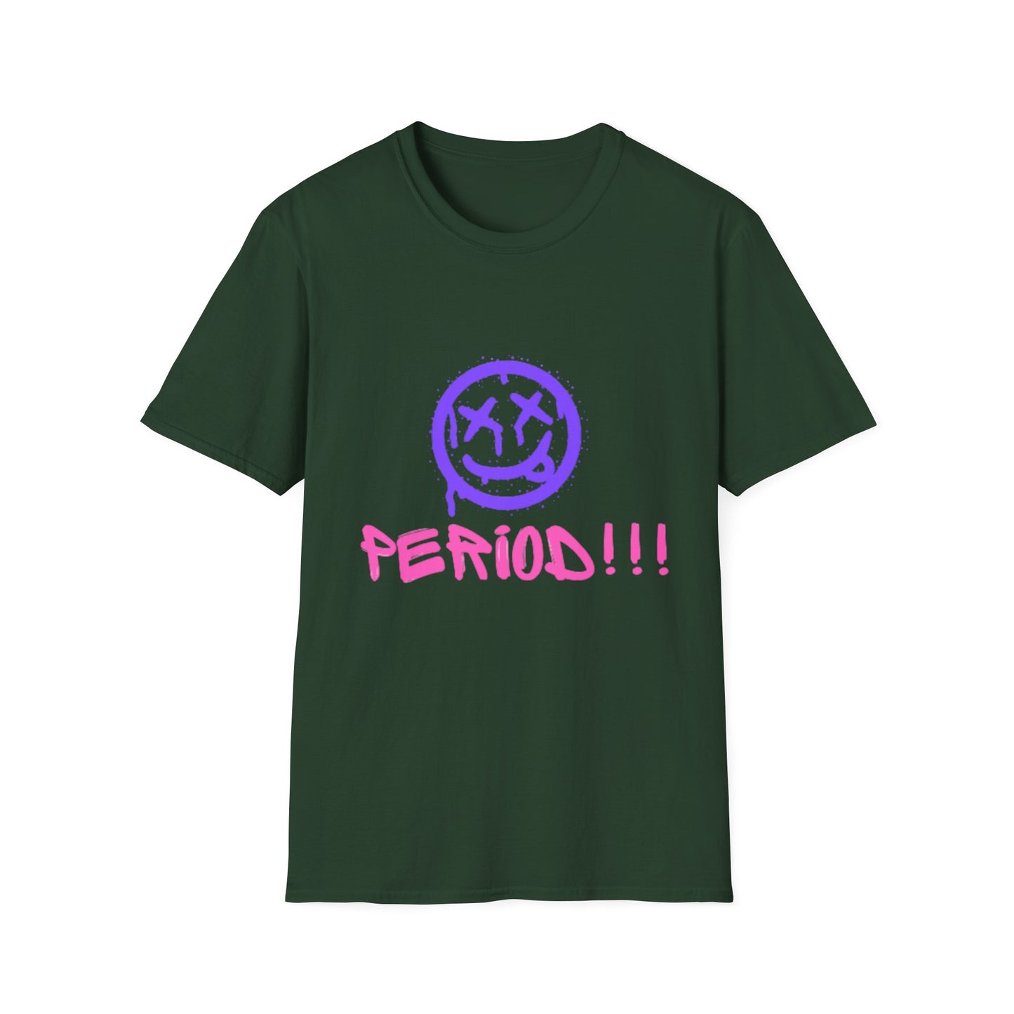 Vibrant Graphic Tee - 'PERIOD!!!' Unisex Softstyle T-Shirt, Trendy Casual Wear, Gift for Friends, Statement Tee, Everyday Comfort
