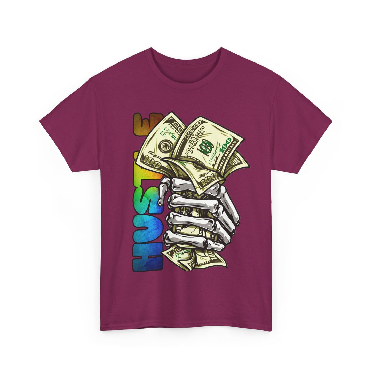 Unisex Heavy Cotton Tee - 'Hustle' Graphic Tee with Money Design