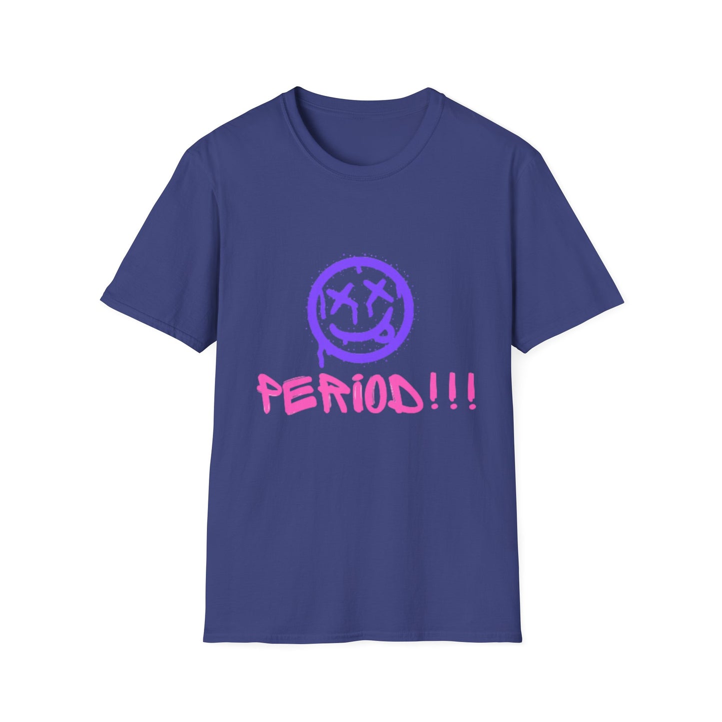 Vibrant Graphic Tee - 'PERIOD!!!' Unisex Softstyle T-Shirt, Trendy Casual Wear, Gift for Friends, Statement Tee, Everyday Comfort