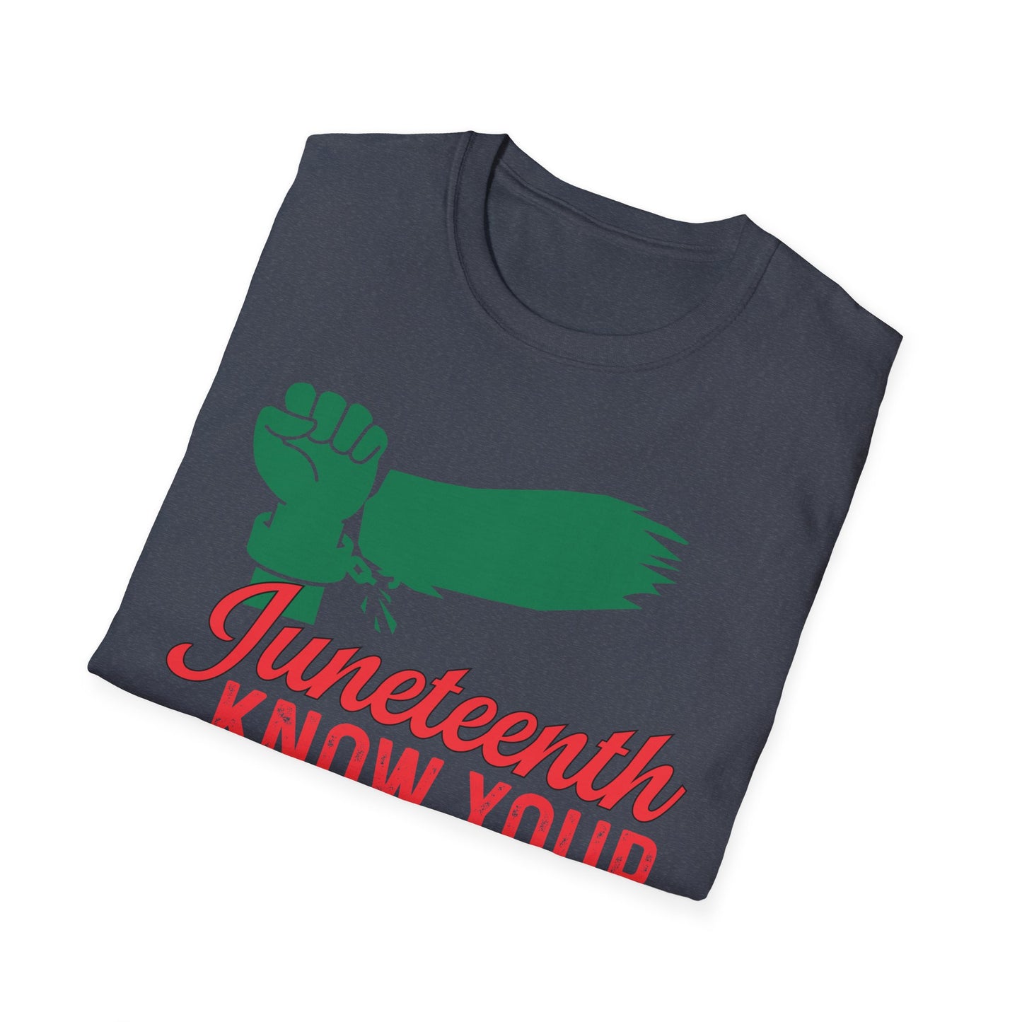 Unisex Softstyle T-Shirt - Juneteenth Know Your History, Comfortable Tee, Black History Month Gift, Celebration Shirt, Family Reunion Attire