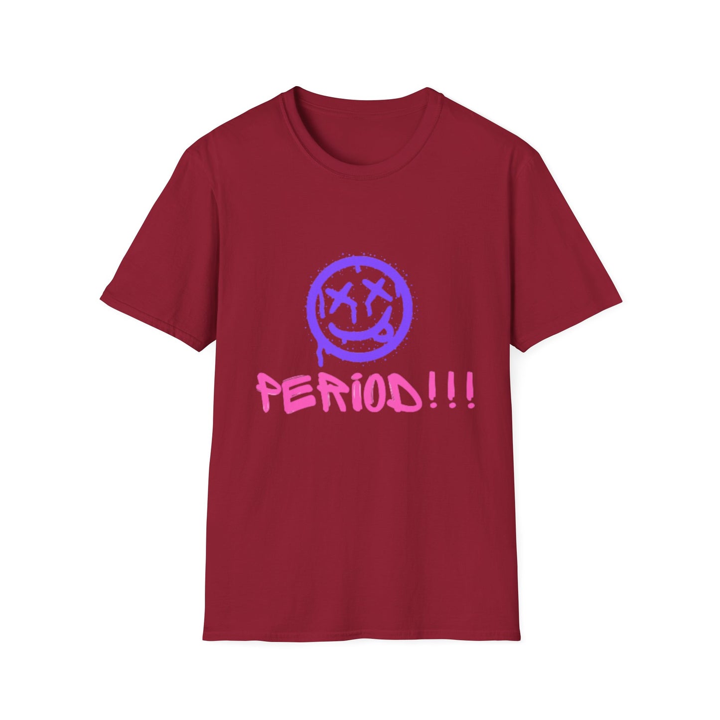 Vibrant Graphic Tee - 'PERIOD!!!' Unisex Softstyle T-Shirt, Trendy Casual Wear, Gift for Friends, Statement Tee, Everyday Comfort