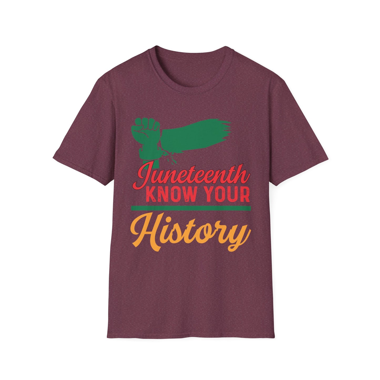 Unisex Softstyle T-Shirt - Juneteenth Know Your History, Comfortable Tee, Black History Month Gift, Celebration Shirt, Family Reunion Attire