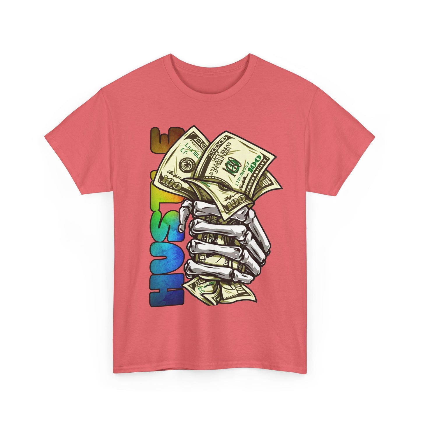 Unisex Heavy Cotton Tee - 'Hustle' Graphic Tee with Money Design