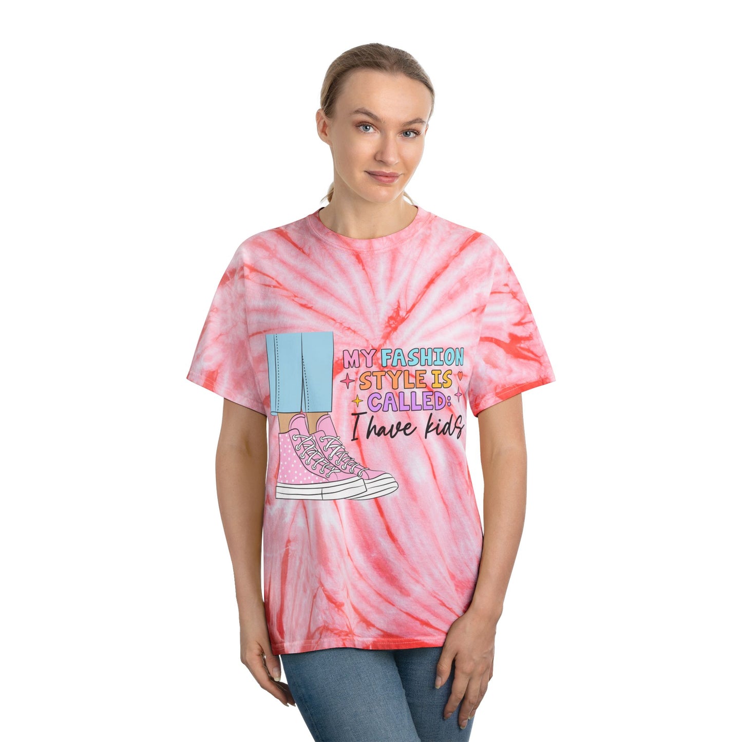 My Fashion Style Tie-Dye Tee for Moms - Bright Yellow Cyclone Design