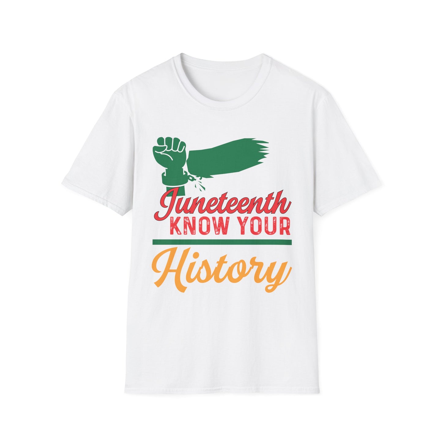 Unisex Softstyle T-Shirt - Juneteenth Know Your History, Comfortable Tee, Black History Month Gift, Celebration Shirt, Family Reunion Attire