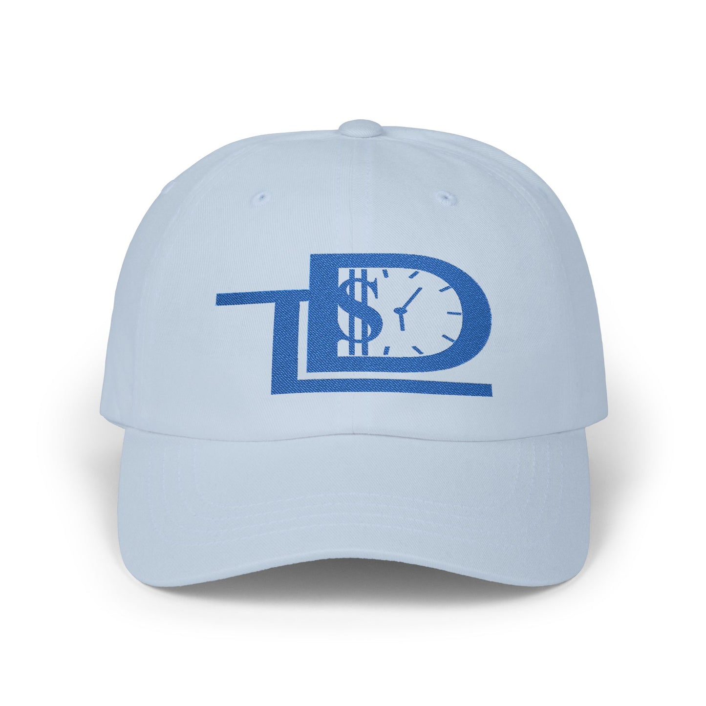 White Classic Dad Cap with Dollar Clock Design - Perfect for Gifting, Casual Outings, and Everyday Wear