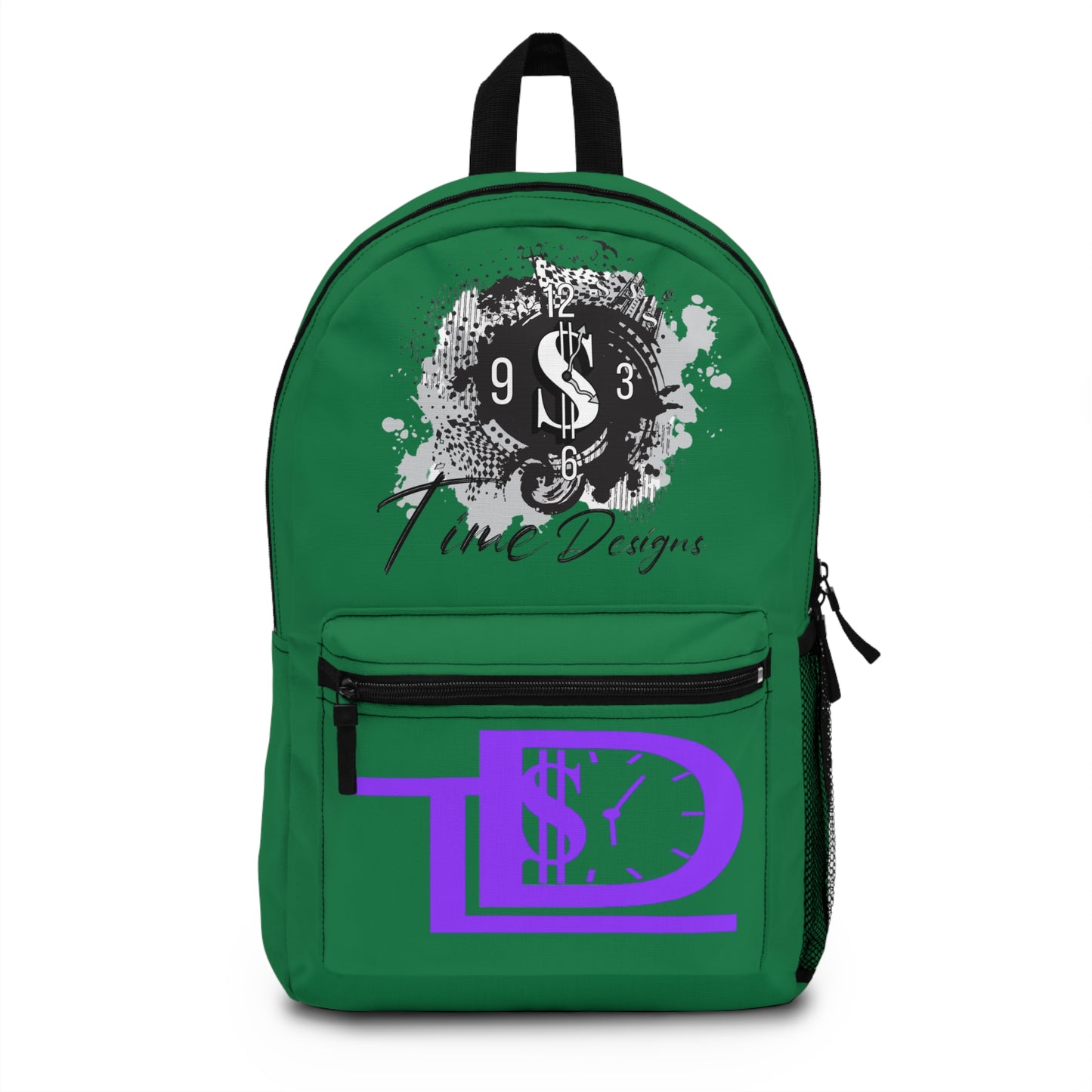 Vibrant Money-Inspired Backpack, Trendy School Bag, Casual Daypack, Gift for Students, Urban Fashion Accessory, Green Backpack