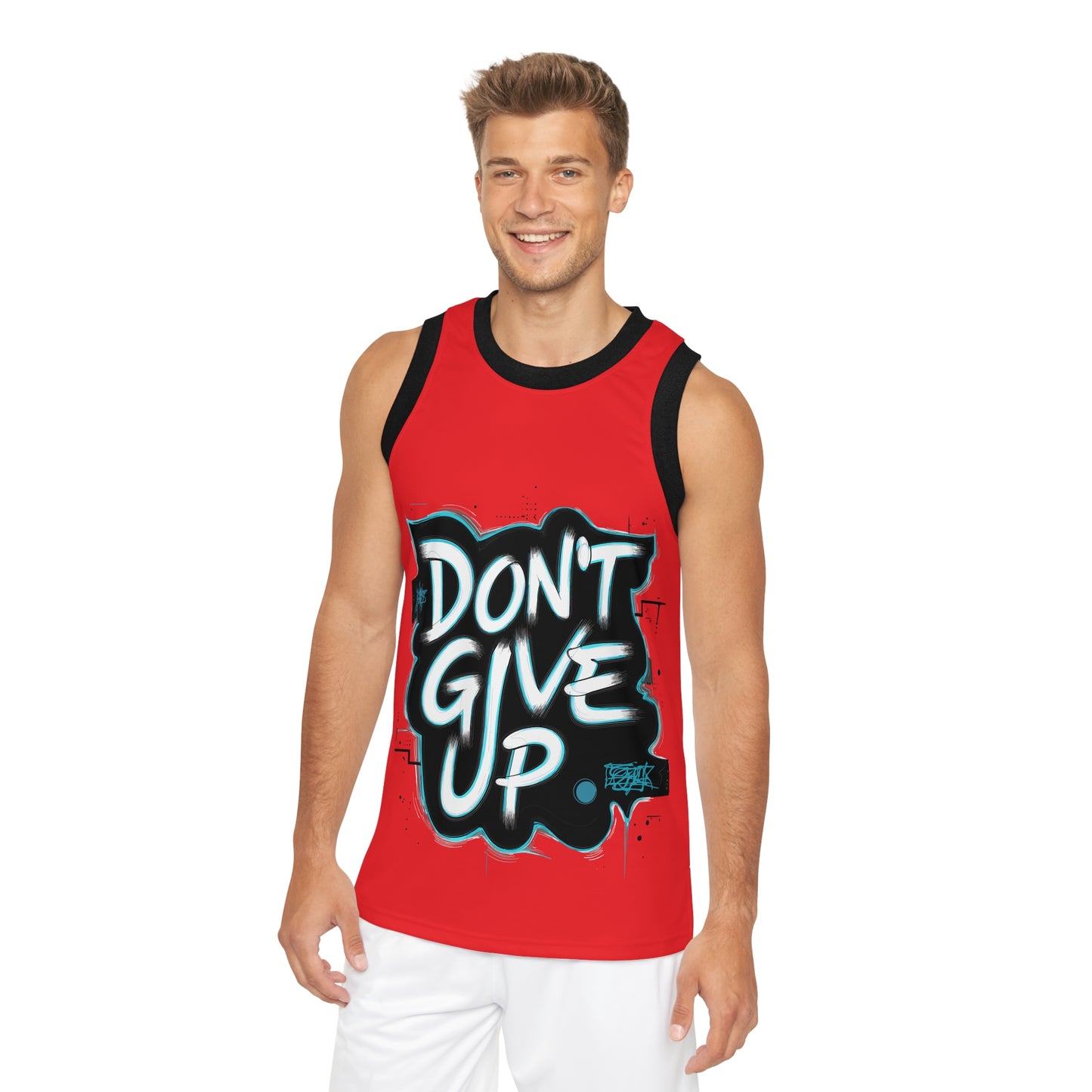 Unisex Basketball Jersey - Motivational Sport Tank with 'Don't Give Up' Design | Perfect for Gym, Team Sports, Fitness Events, Gifts