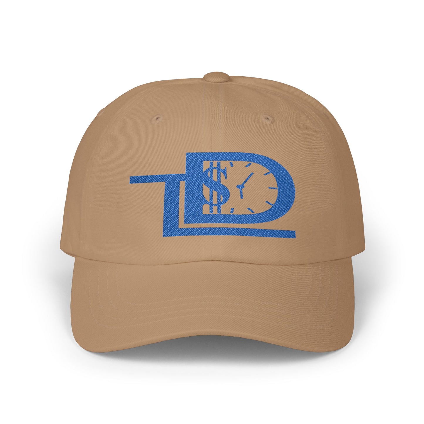 White Classic Dad Cap with Dollar Clock Design - Perfect for Gifting, Casual Outings, and Everyday Wear