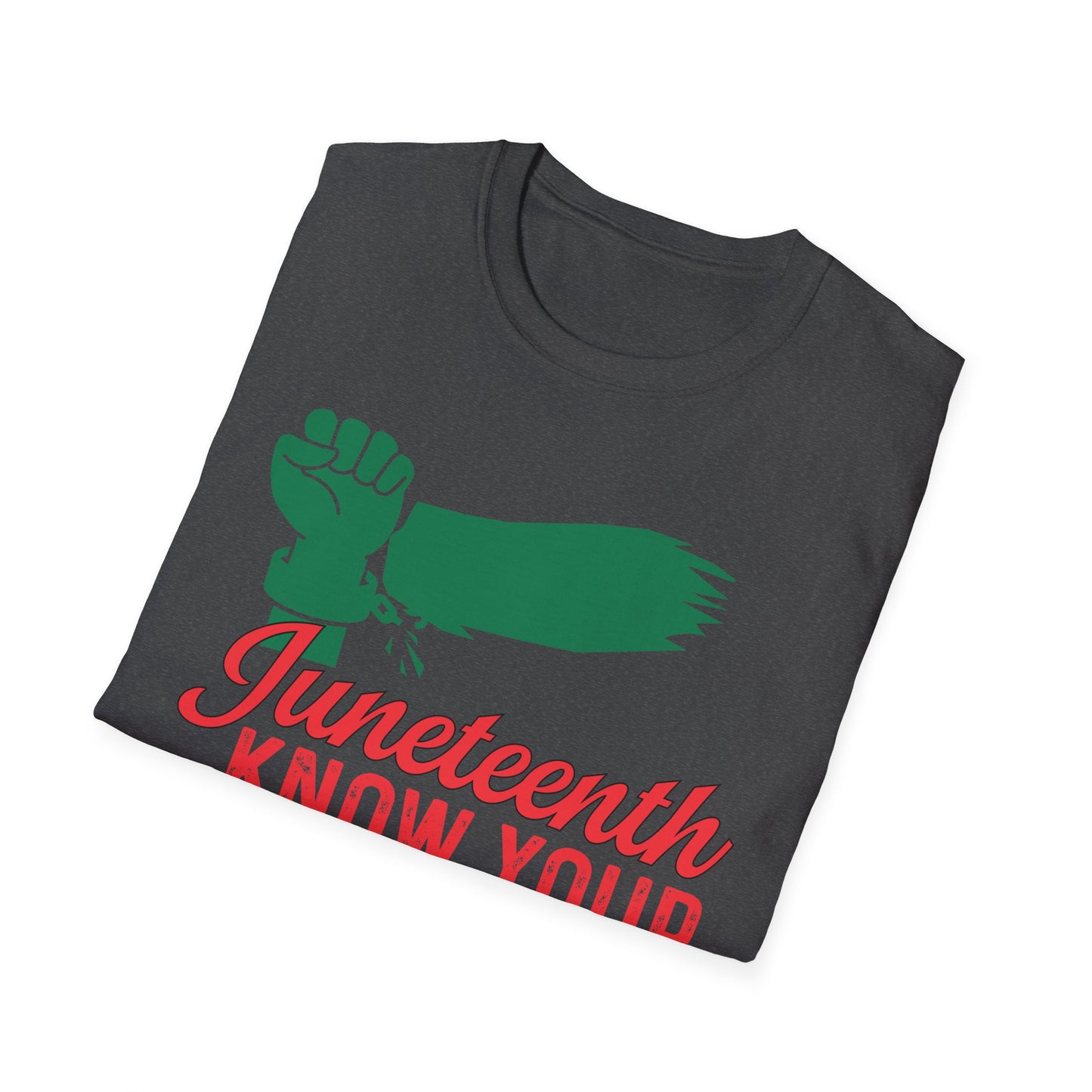 Unisex Softstyle T-Shirt - Juneteenth Know Your History, Comfortable Tee, Black History Month Gift, Celebration Shirt, Family Reunion Attire