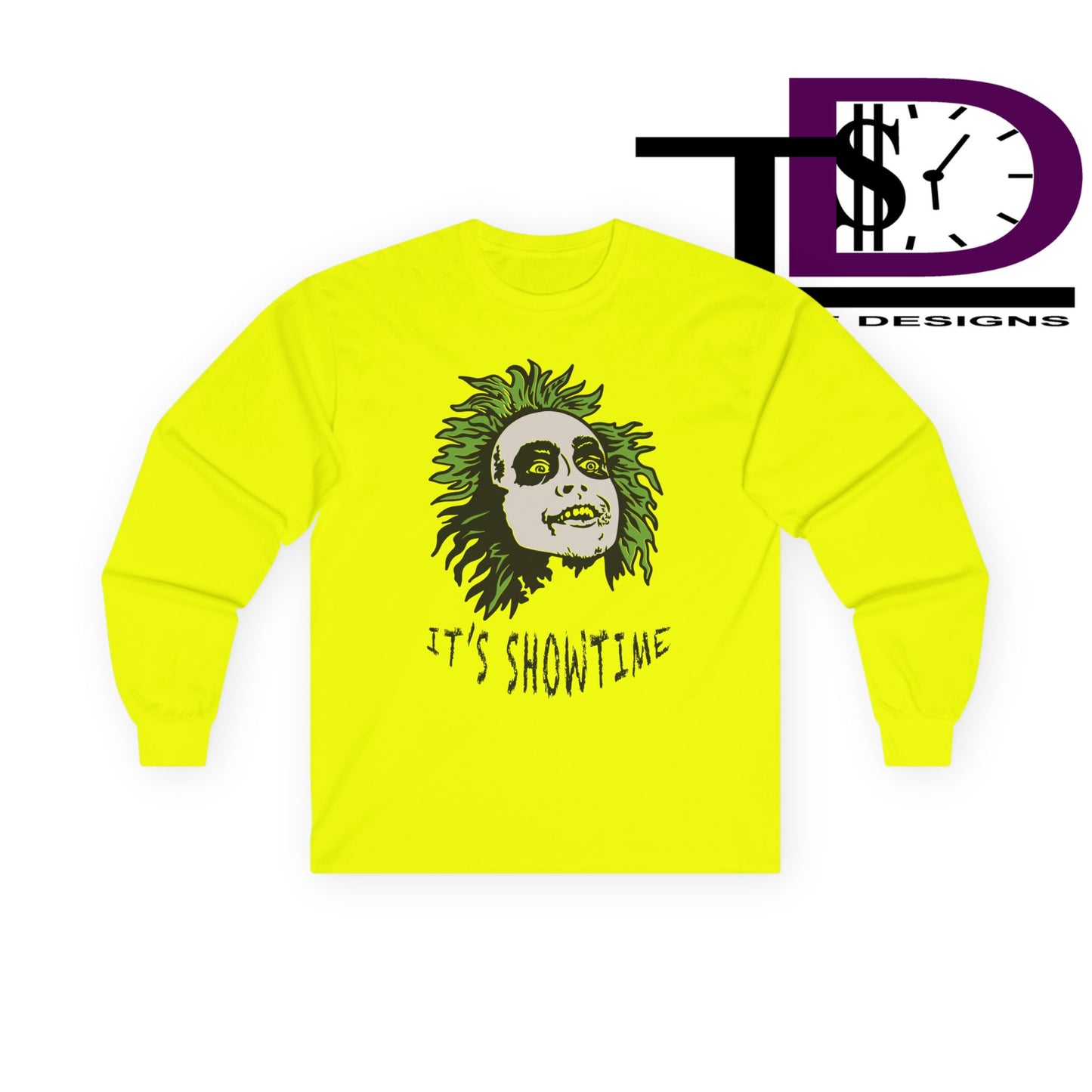 Unisex Long Sleeve Tee - It's Showtime Graphic, Halloween Shirt, Casual Wear, Gift for Movie Lovers, Spooky Season Apparel