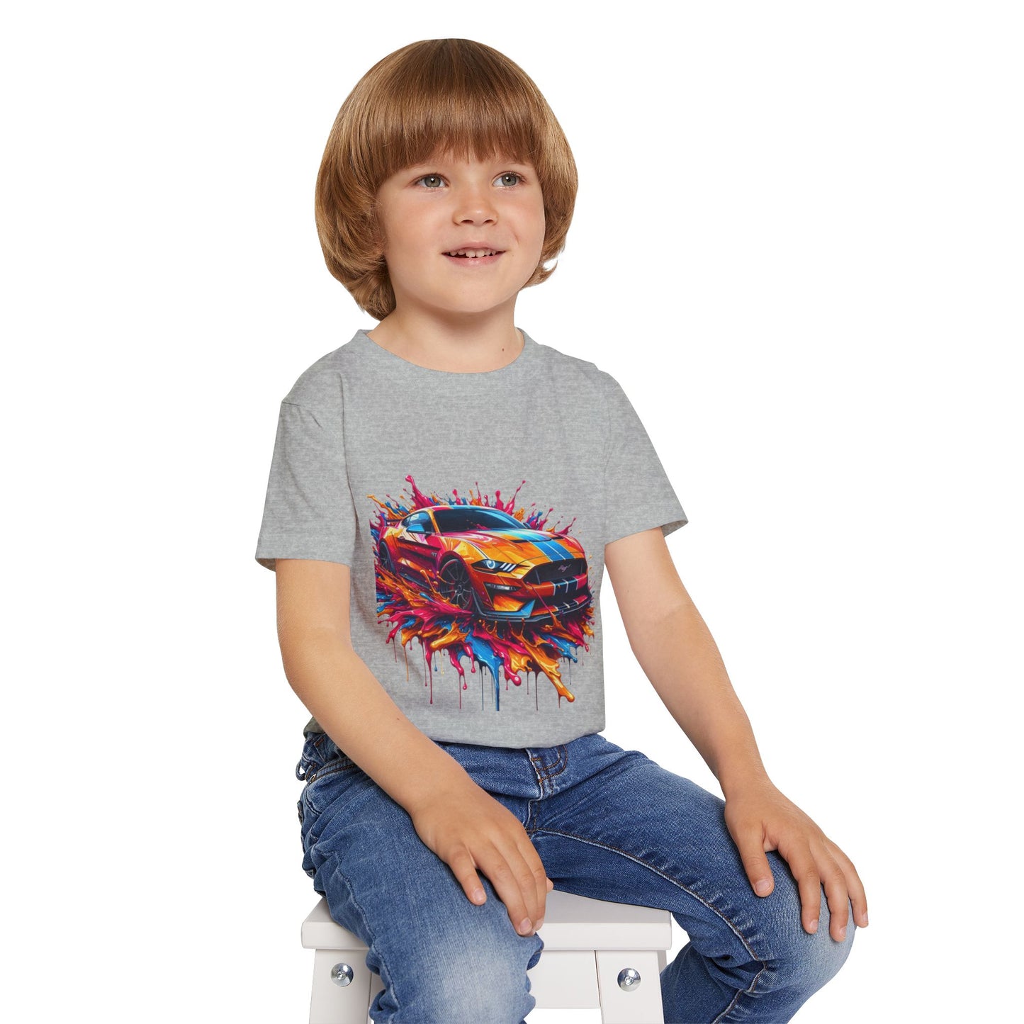 Vibrant Sports Car Toddler T-Shirt - Fun & Colorful Kids Tee