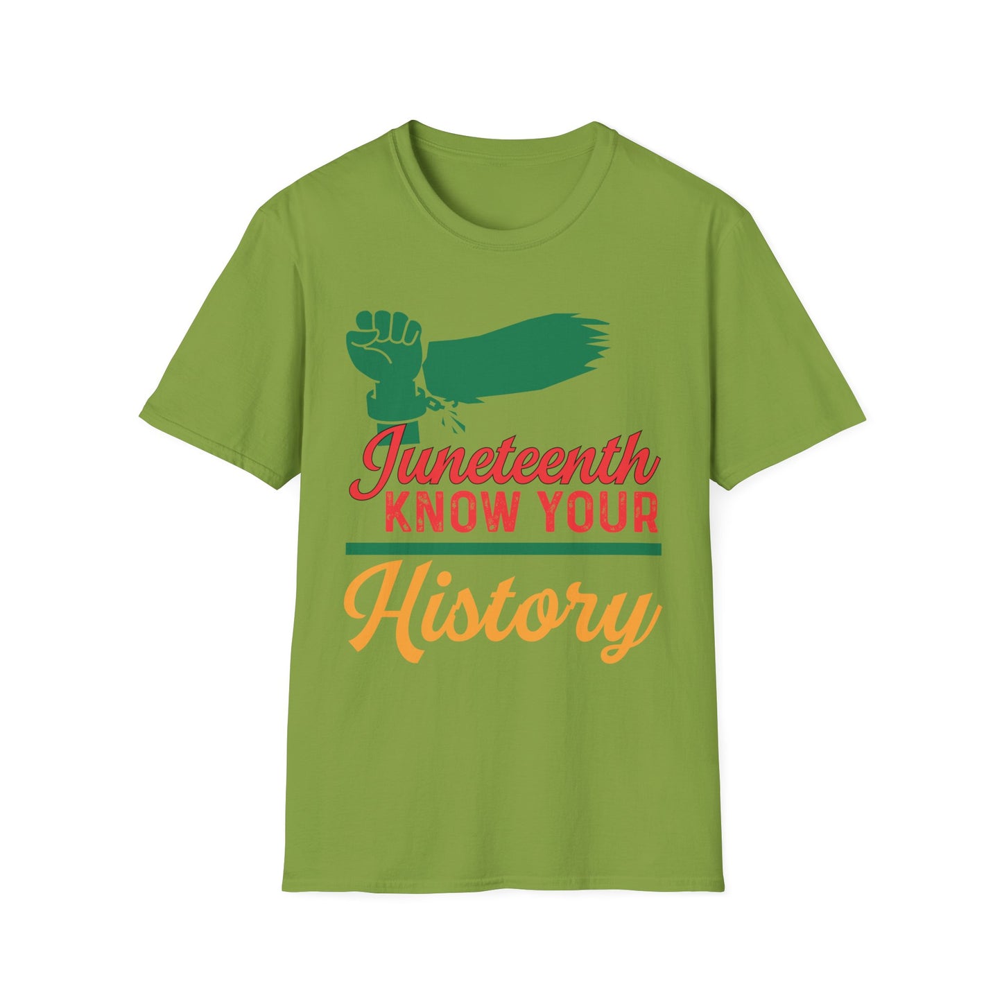 Unisex Softstyle T-Shirt - Juneteenth Know Your History, Comfortable Tee, Black History Month Gift, Celebration Shirt, Family Reunion Attire