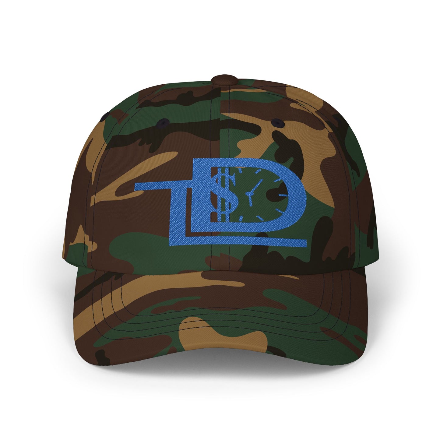 White Classic Dad Cap with Dollar Clock Design - Perfect for Gifting, Casual Outings, and Everyday Wear