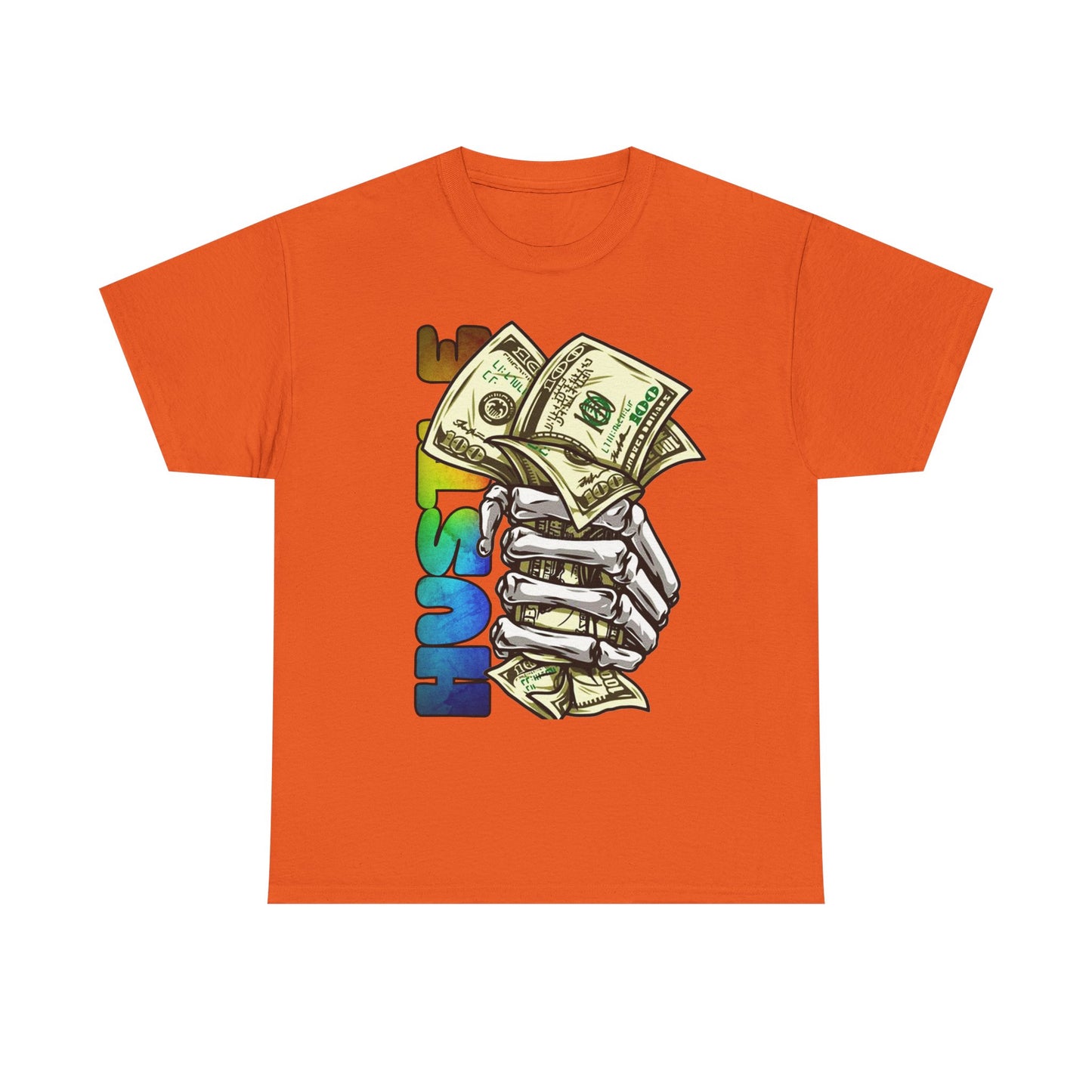 Unisex Heavy Cotton Tee - 'Hustle' Graphic Tee with Money Design