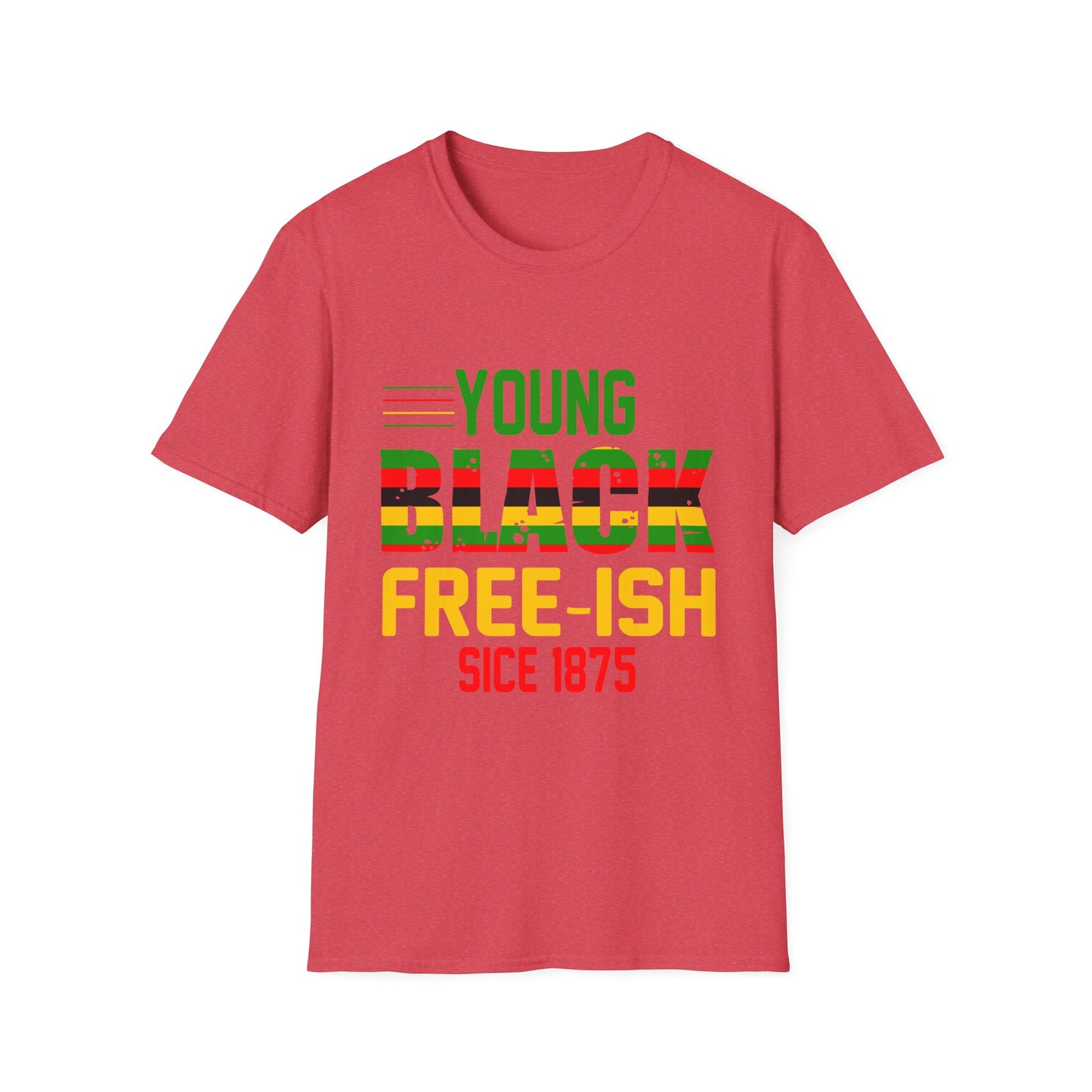 Young Black Free-Ish Unisex Softstyle T-Shirt, Celebratory Tee, Cultural Pride Shirt, Equality Apparel, Ideal for Events & Gifts