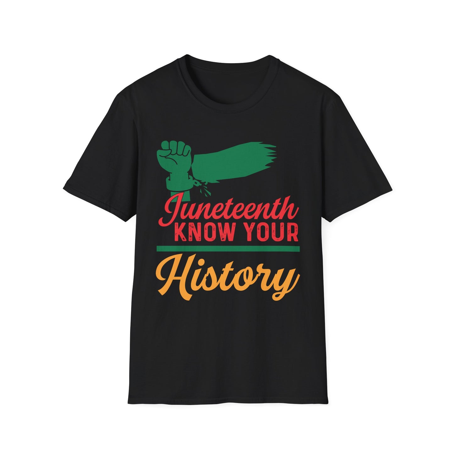 Unisex Softstyle T-Shirt - Juneteenth Know Your History, Comfortable Tee, Black History Month Gift, Celebration Shirt, Family Reunion Attire