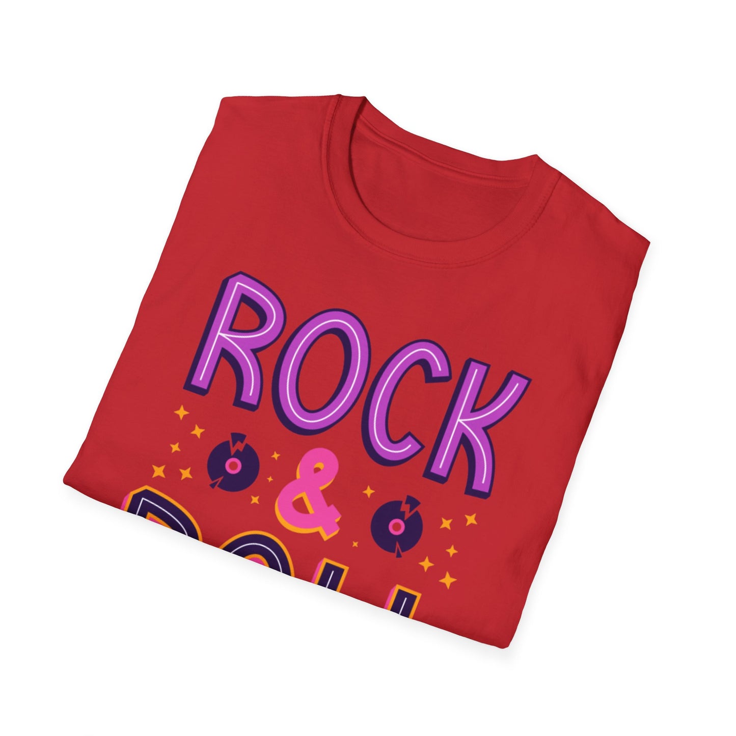 Rock & Roll Unisex Softstyle T-Shirt - Music Lovers Gift, Concert Apparel, Casual Wear, Festival Fashion, Fun Graphic Tee