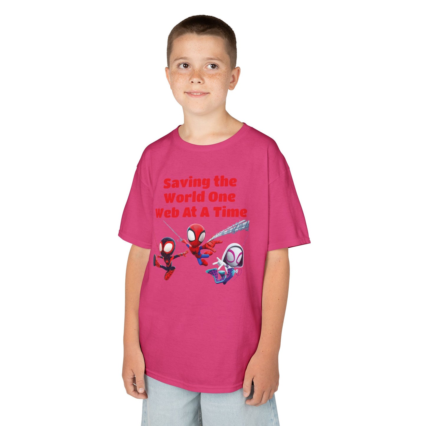 Kids Superhero Tee - Saving the World One Web At A Time
