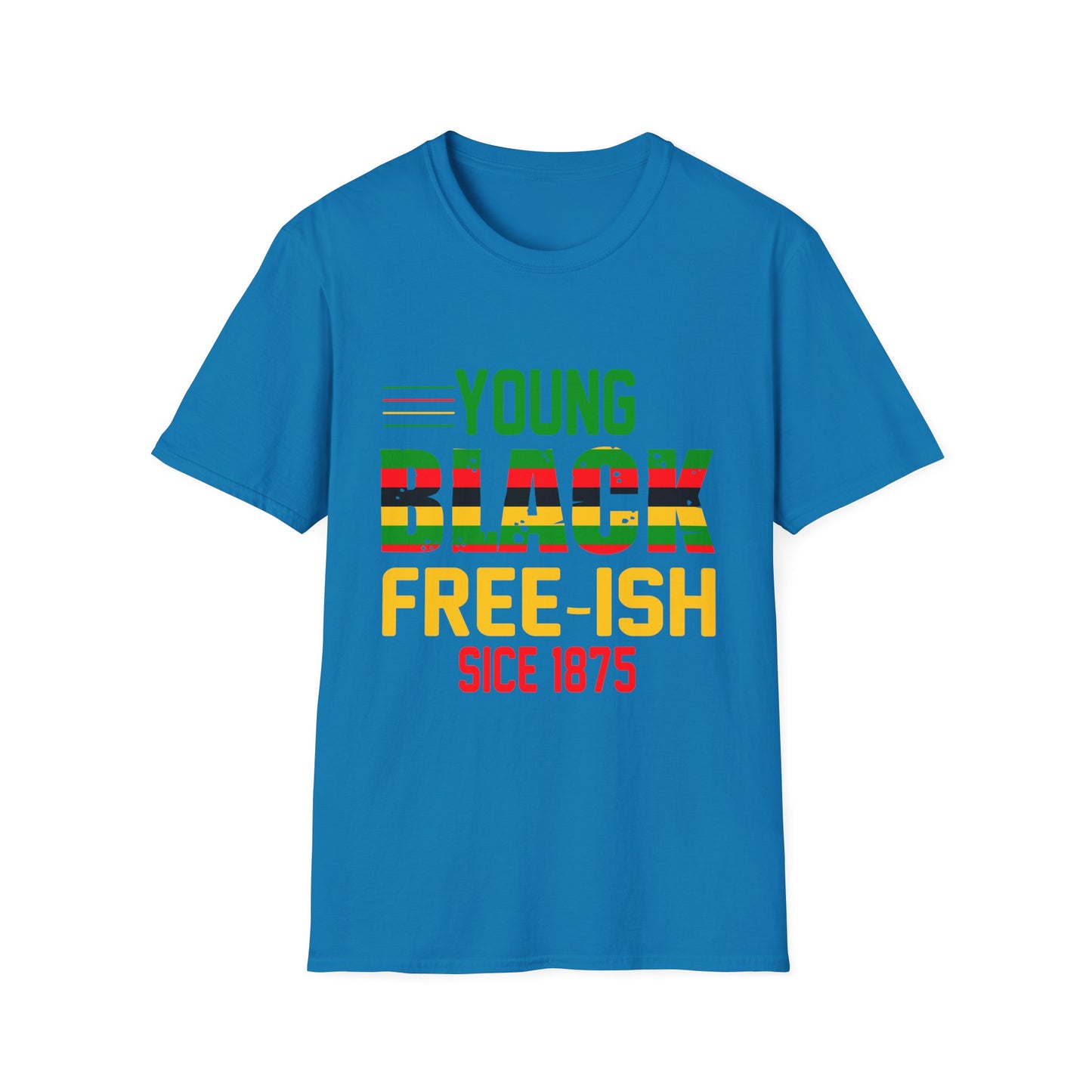 Young Black Free-Ish Unisex Softstyle T-Shirt, Celebratory Tee, Cultural Pride Shirt, Equality Apparel, Ideal for Events & Gifts